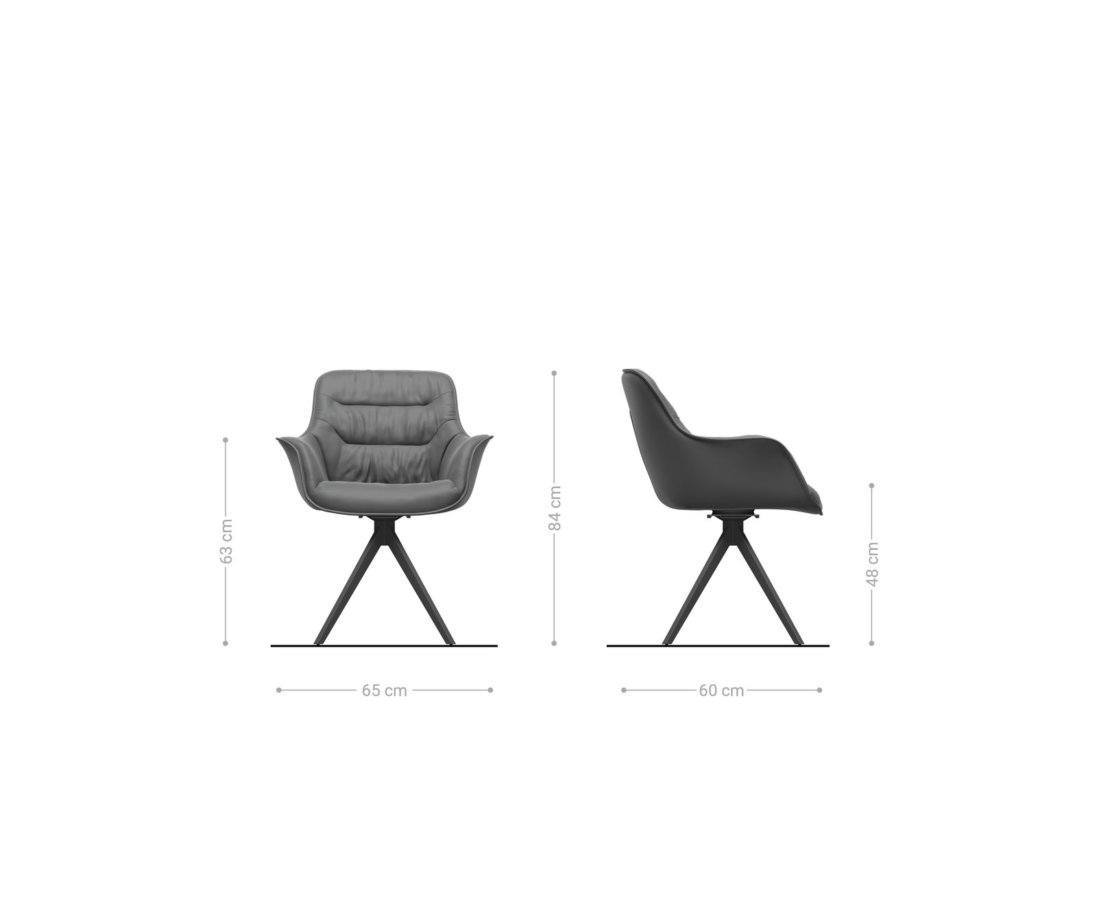 Chaise-pivotante Kaira-Flex tissu tissé doux beige pied croisé angulaire acier inoxydable pivotement sur 180° 6