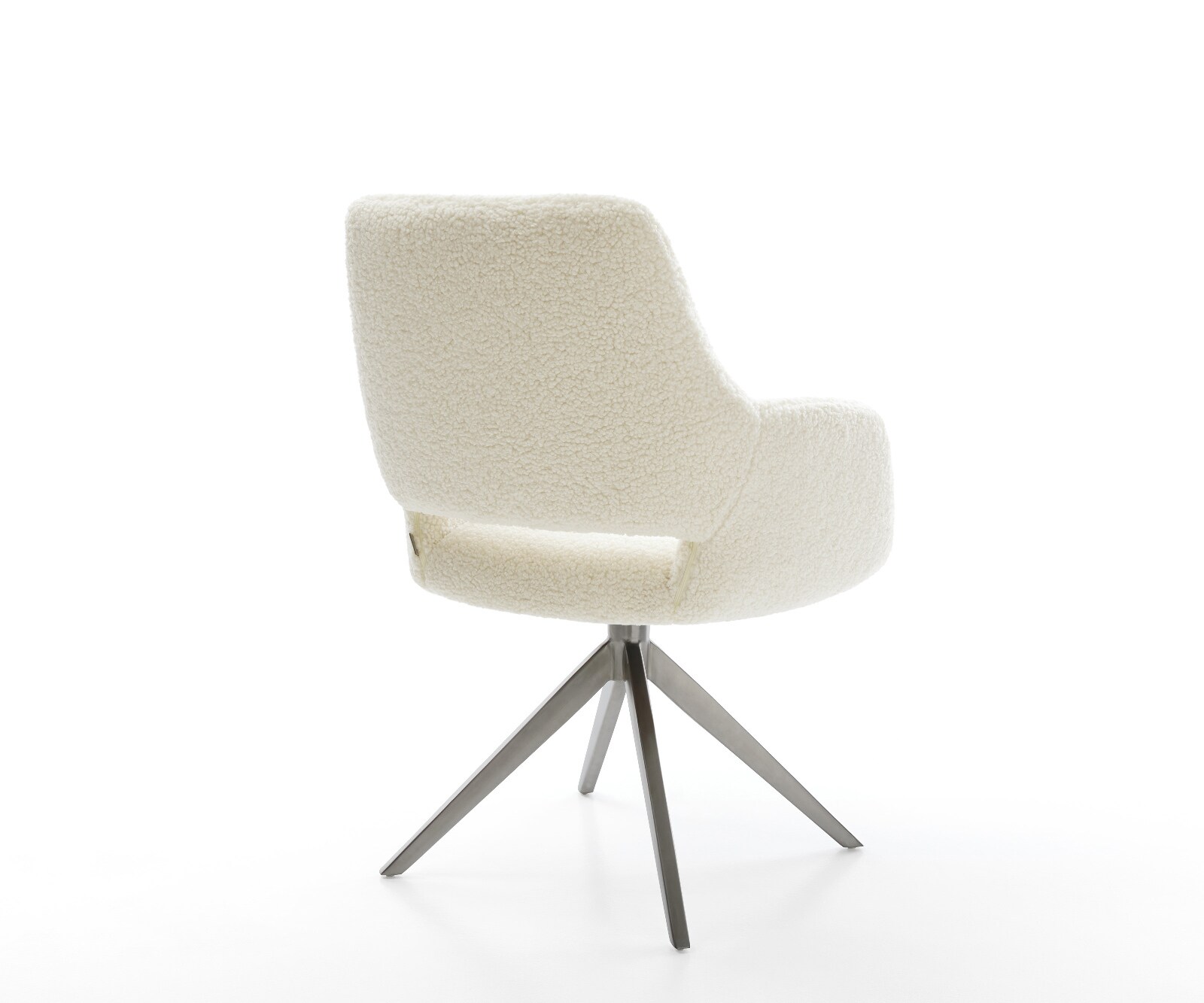 Chaise-pivotante Yago-Flex avec accoudoirs tissu teddy beige pied croisé large grafiete pivotement sur 360° fonction bascule resorts ensachés 5