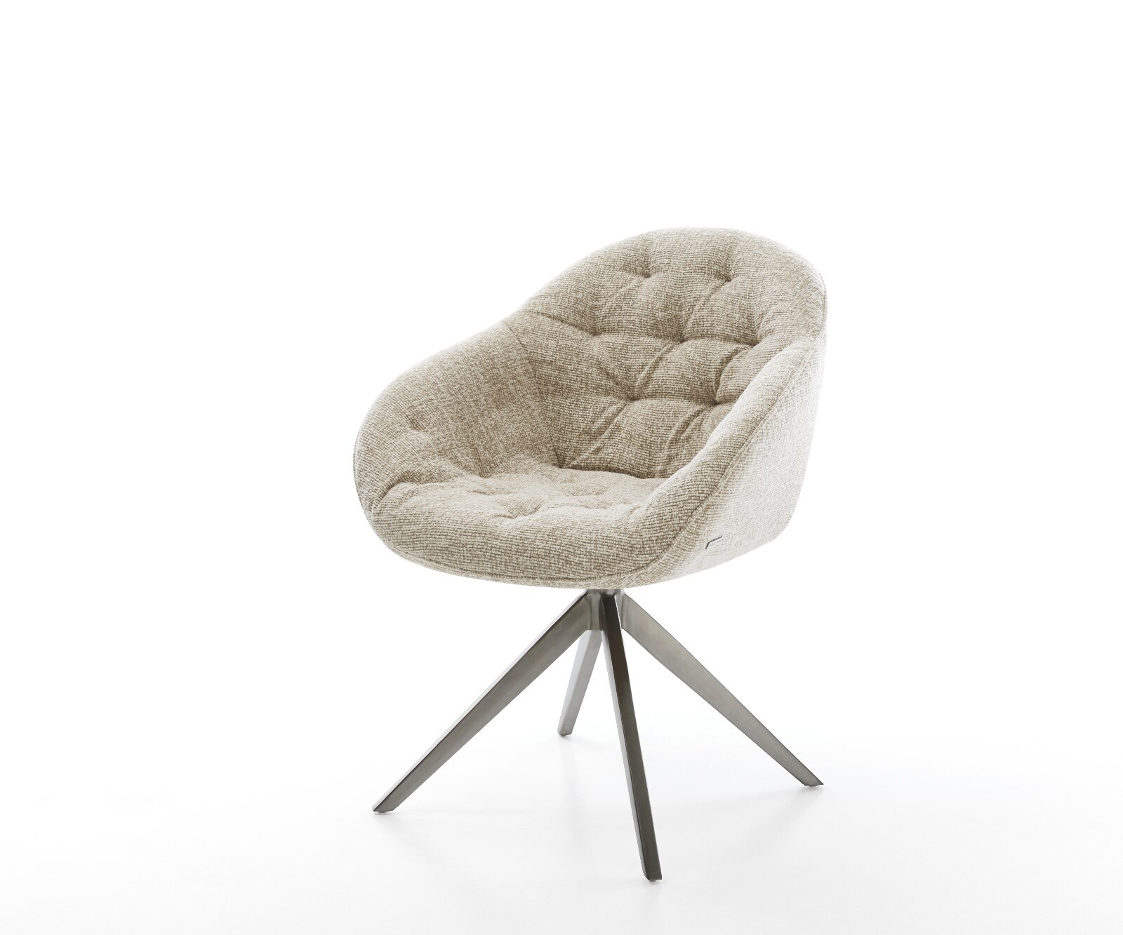 Chaise-pivotante Gaio-Flex tissu tissé doux beige pied croisé large grafiete pivotement sur 360° fonction bascule 1