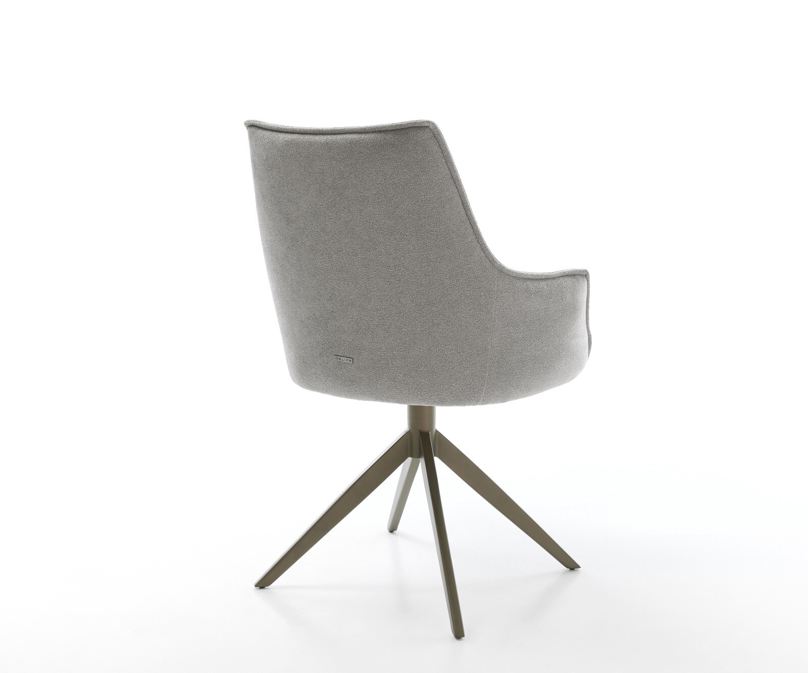 Chaise-pivotante Alja-Flex avec accoudoirs tissu structuré doux gris pied croisé large aspect titane pivotement sur 360° fonction bascule resorts ensachés 4
