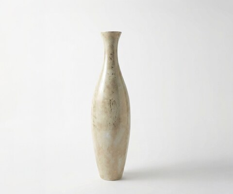 Vase Nuvia l20 x P20 x H77 cm Verre Alabaster Gold Fait main