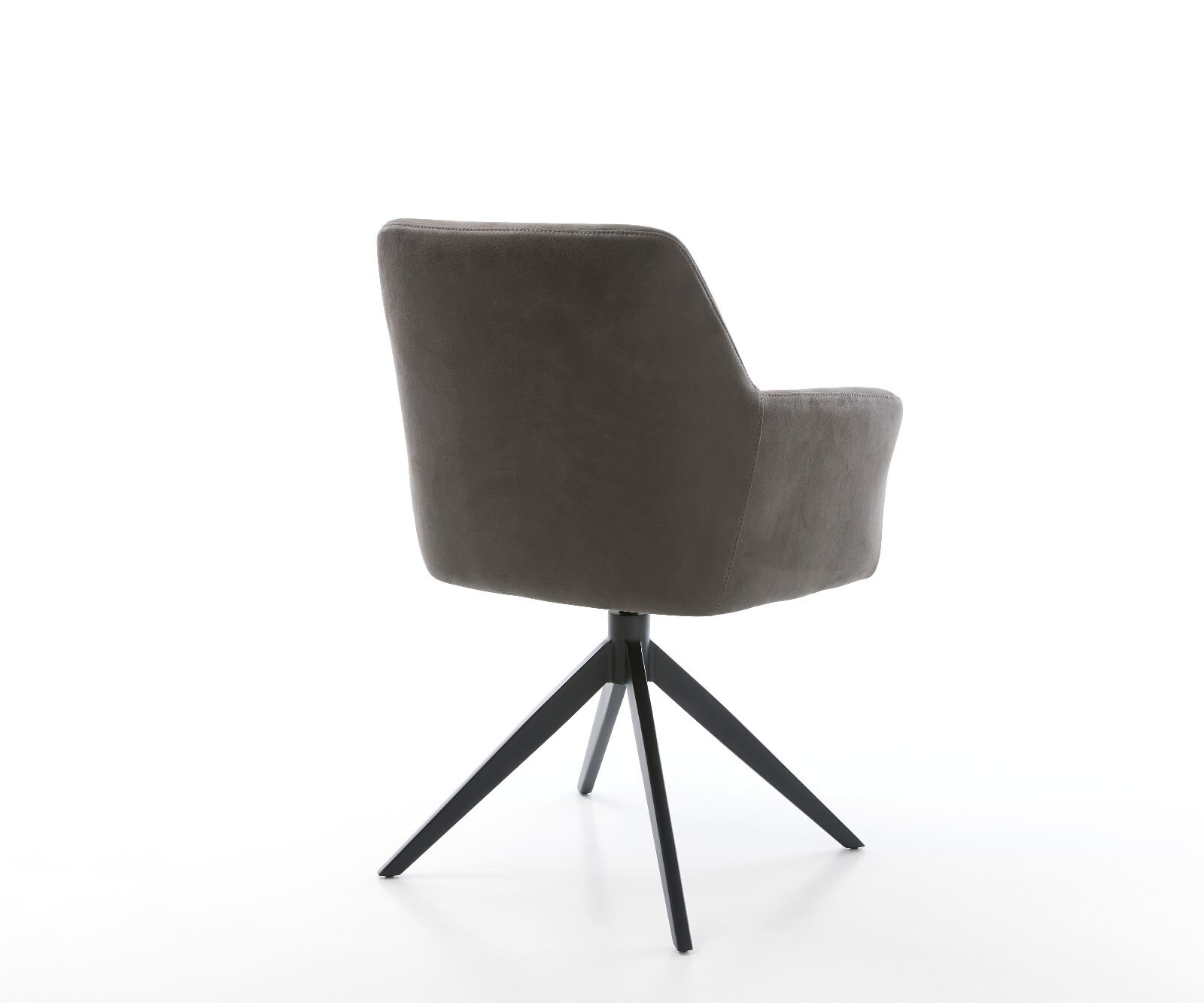 Chaise-pivotante Xana-Flex avec accoudoirs microvelours anthracite vintage pied croisé large noir pivotement sur 360° fonction bascule ressorts ensachés 4