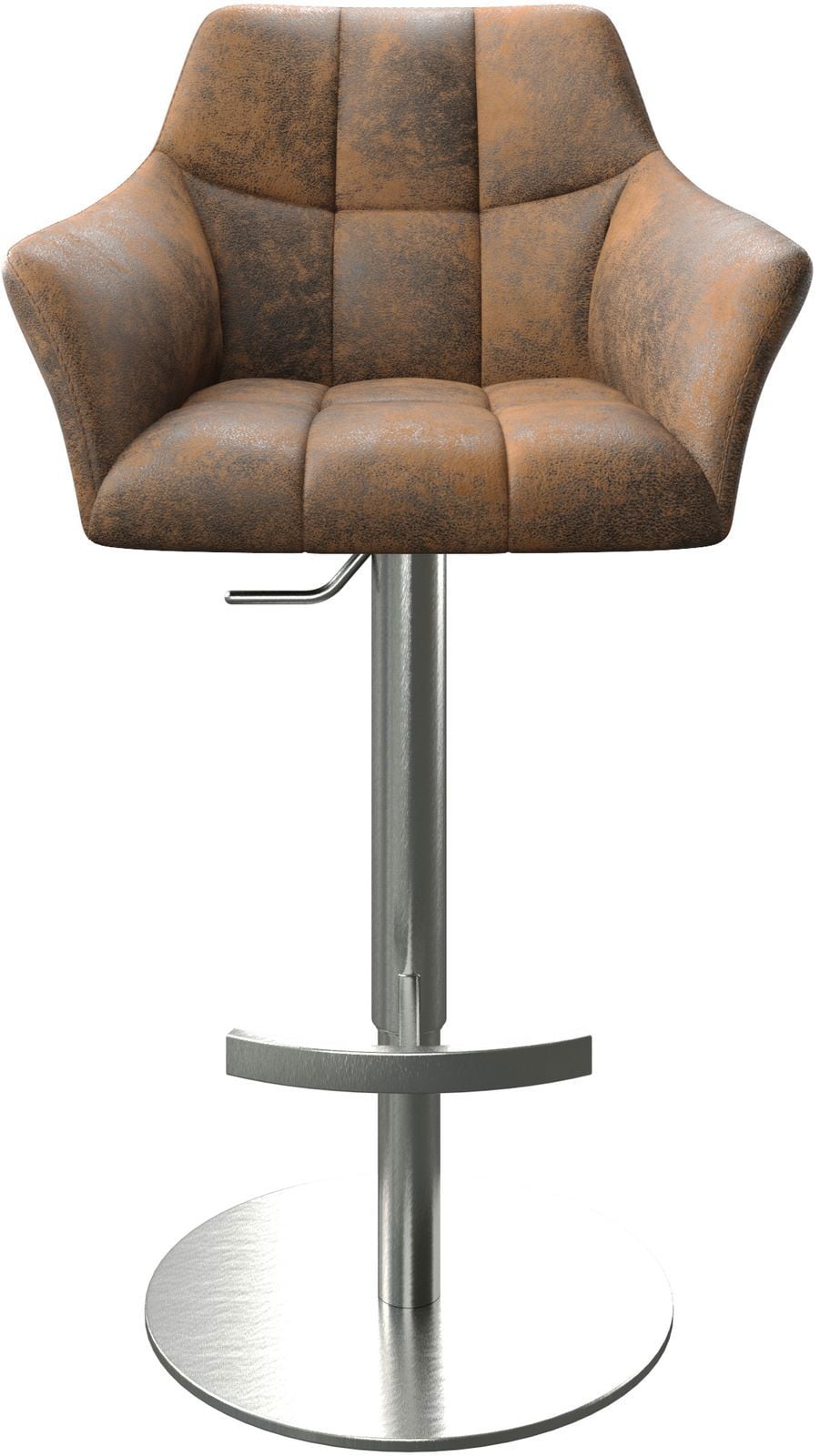 Chaise-de-bar Yulo-Flex vintage marron base tournante réglable en haut acier inoxydable 3 Chaise-de-bar Yulo-Flex vintage marron base tournante réglable en haut acier inoxydable 3