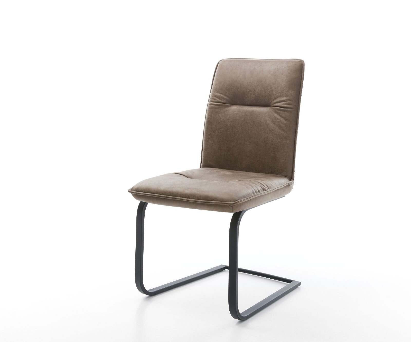 Cantilever Vinjo-Flex microvelours taupe vintage pied cantilever plat noir