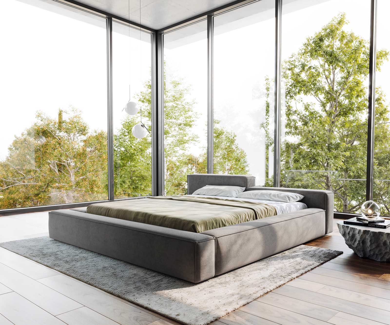 Sommier-rembourré Kalinea 180x200 cm microfibre grise Sommier-rembourré Kalinea 180x200 cm microfibre grise