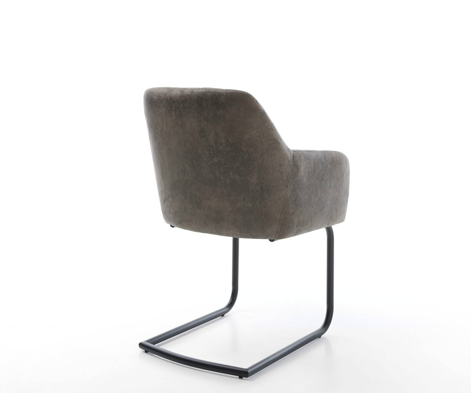 Cantilever Greg-Flex microvelours gris antique pied cantilever rond noir ressorts ensachés 4 Cantilever Greg-Flex microvelours gris antique pied cantilever rond noir ressorts ensachés 4