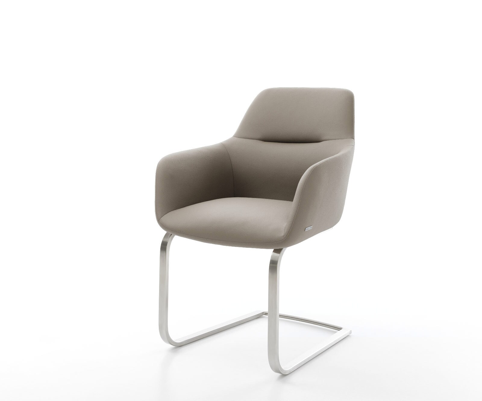 Cantilever Pejo-Flex cuir de vache couleur boue pied cantilever plat acier inoxydable brossé ressorts ensachés