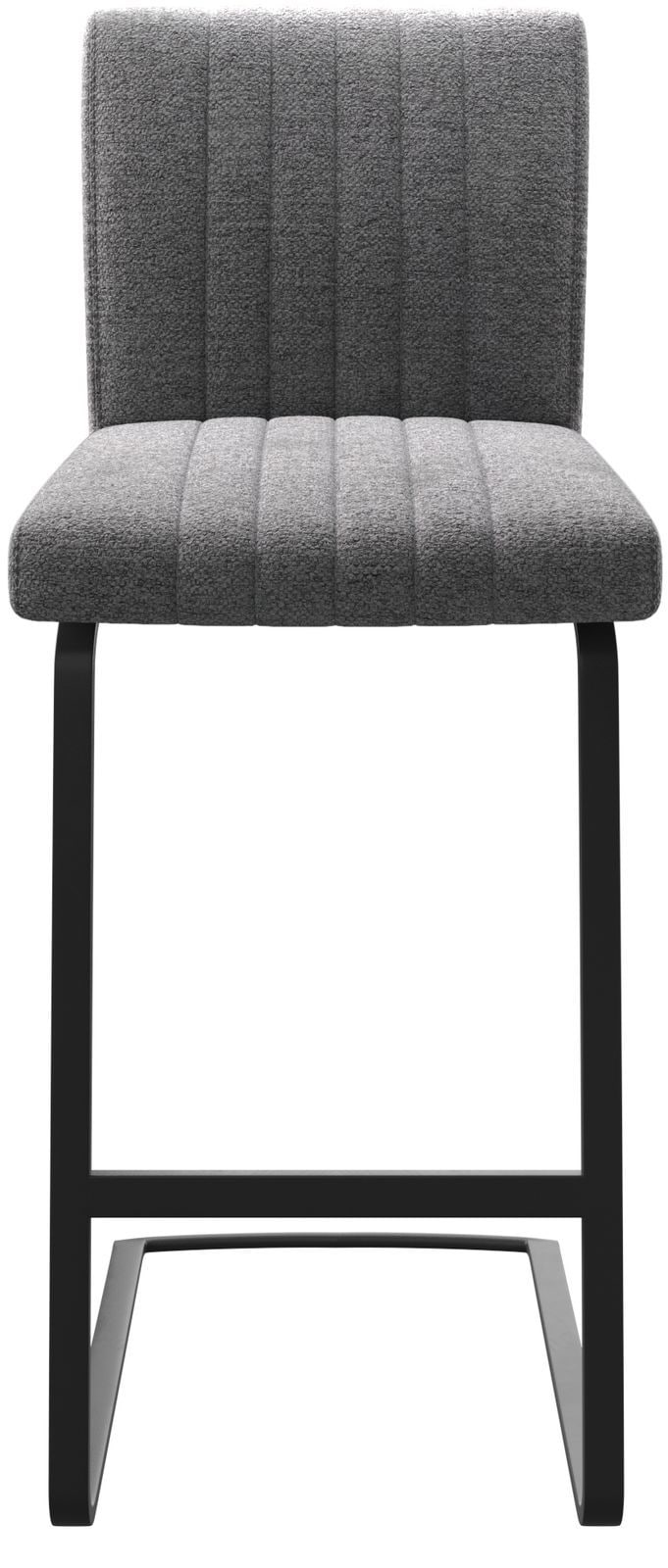 Chaise-de-bar Luiga-Flex tissu texturé gris clair chaise cantilever métal plat 3 Chaise-de-bar Luiga-Flex tissu texturé gris clair chaise cantilever métal plat 3