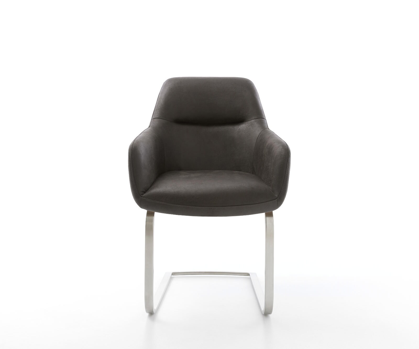 Cantilever Pejo-Flex microvelours anthracite vintage pied cantilever plat acier inoxydable brossé ressorts ensachés 2