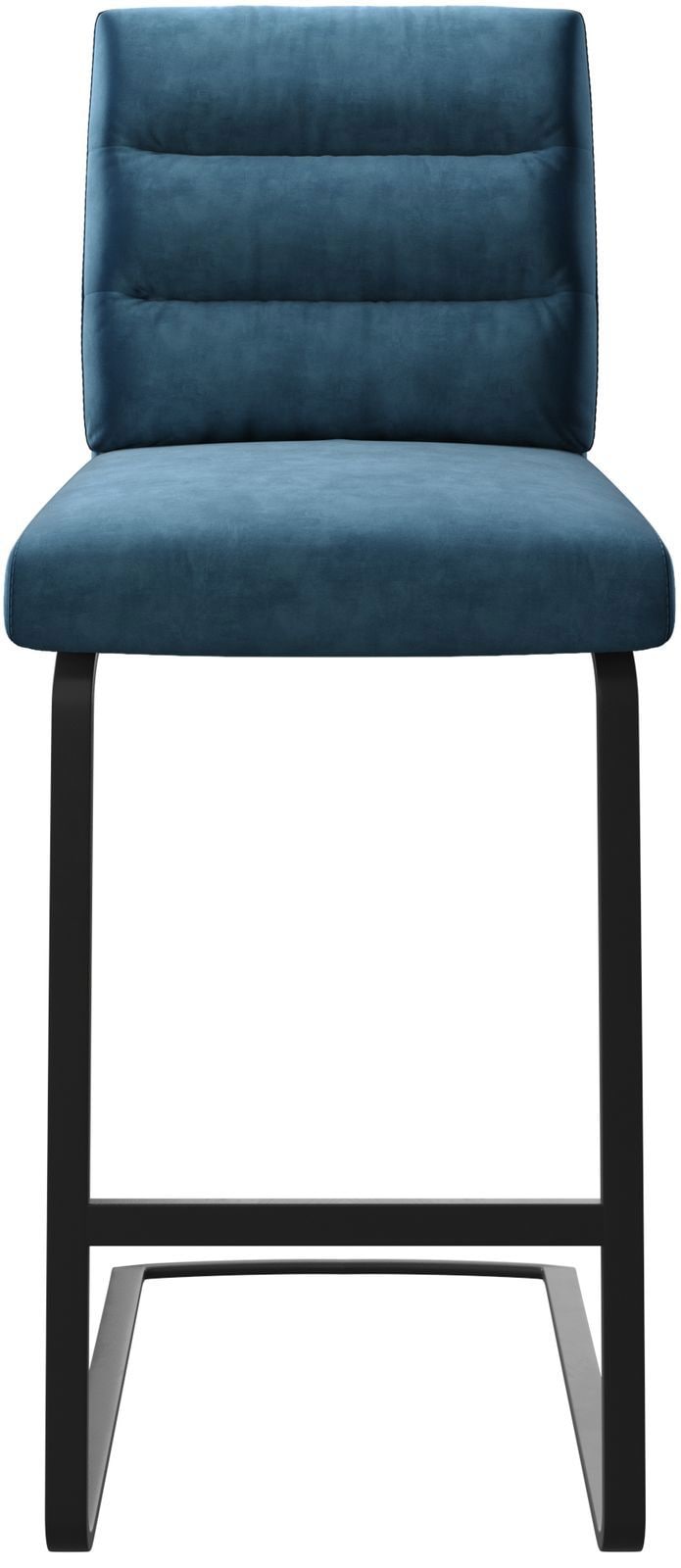 Chaise-de-bar Pela-Flex velours bleu chaise cantilever métal plat 3 Chaise-de-bar Pela-Flex velours bleu chaise cantilever métal plat 3