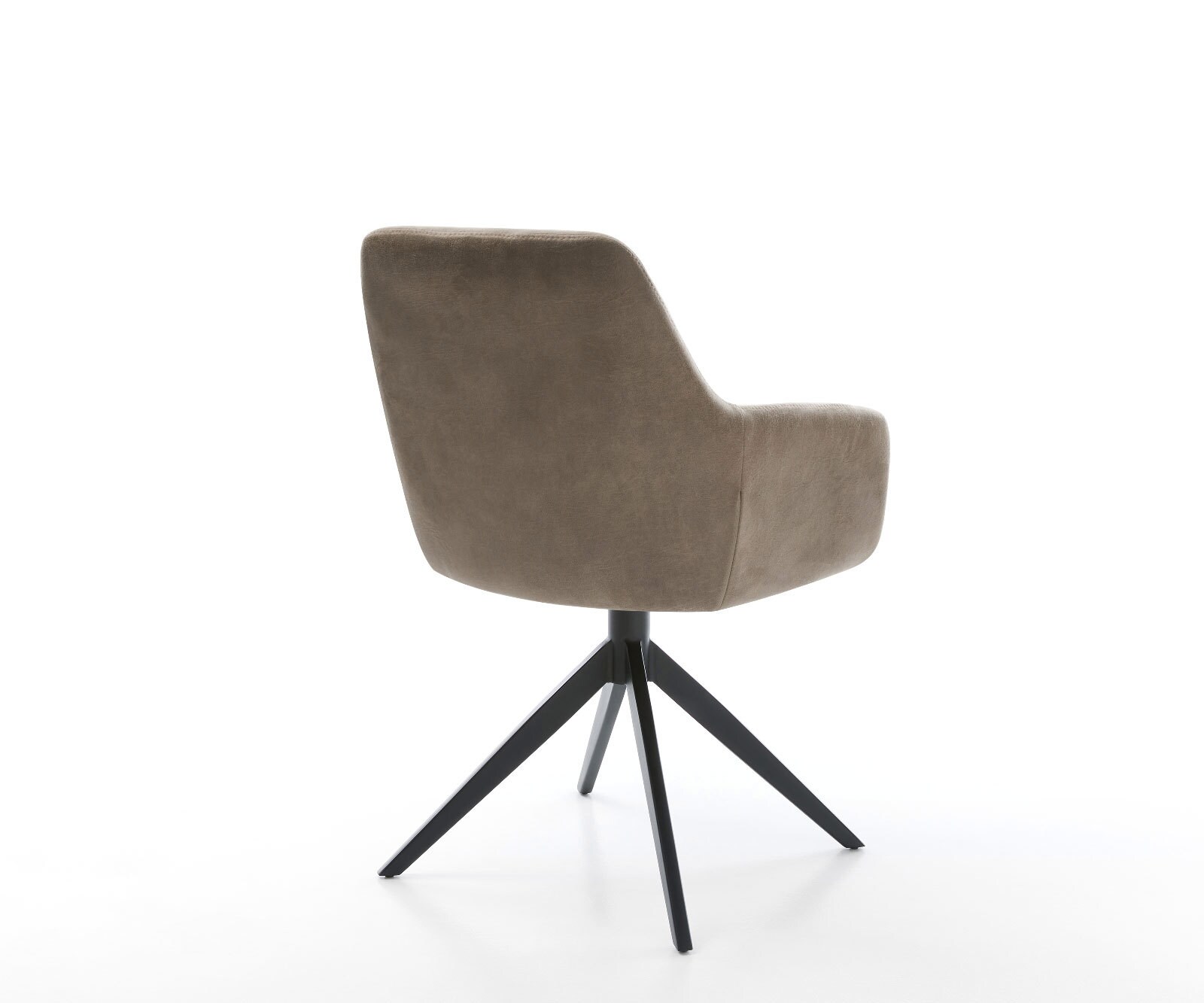 Chaise-pivotante Pejo-Flex microvelours taupe vintage pied croisé large noir pivotement sur 360° fonction bascule ressorts ensachés 4