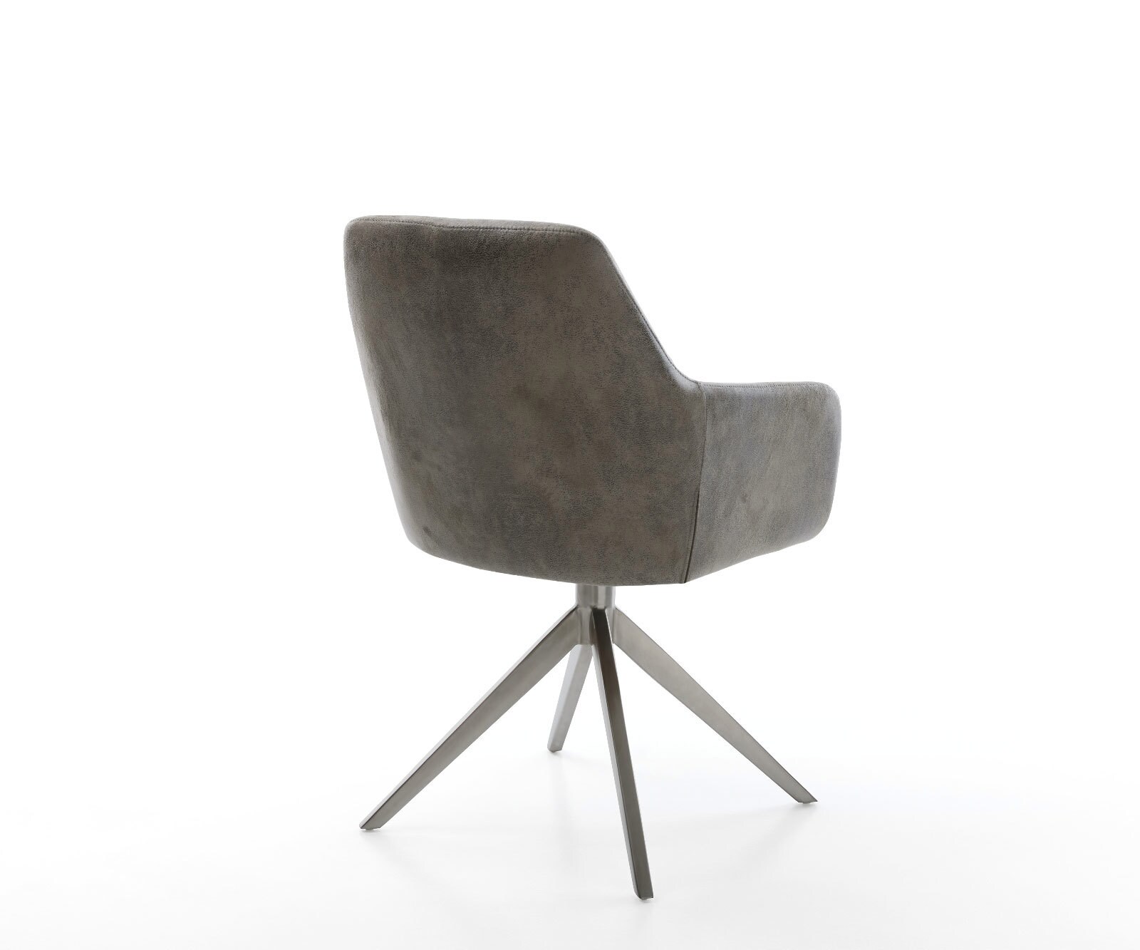 Chaise-pivotante Pejo-Flex microvelours gris antique pied croisé large grafiete pivotement sur 360° fonction bascule ressorts ensachés 4