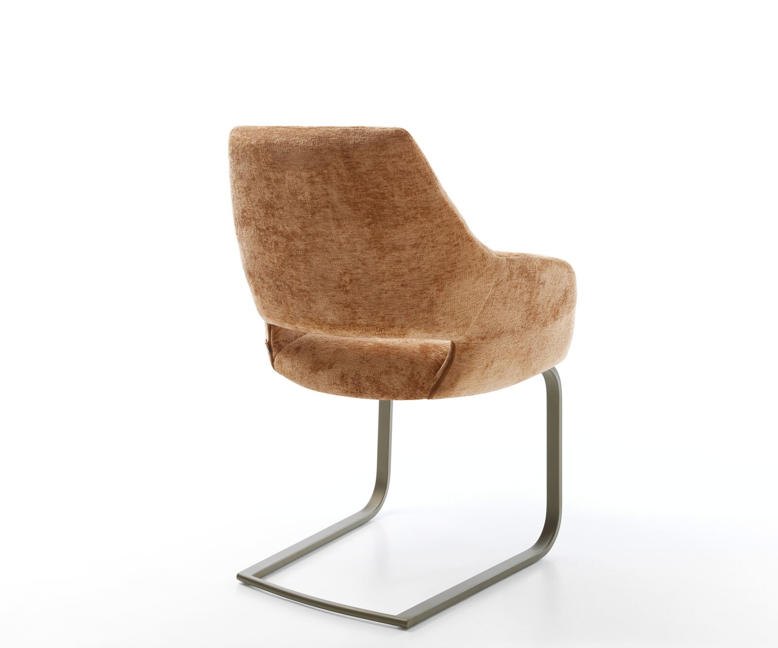 Cantilever Yago-Flex avec accoudoirs chenille rouille pied cantilever plat aspect titane ressorts ensachés 4 Cantilever Yago-Flex avec accoudoirs chenille rouille pied cantilever plat aspect titane ressorts ensachés 4