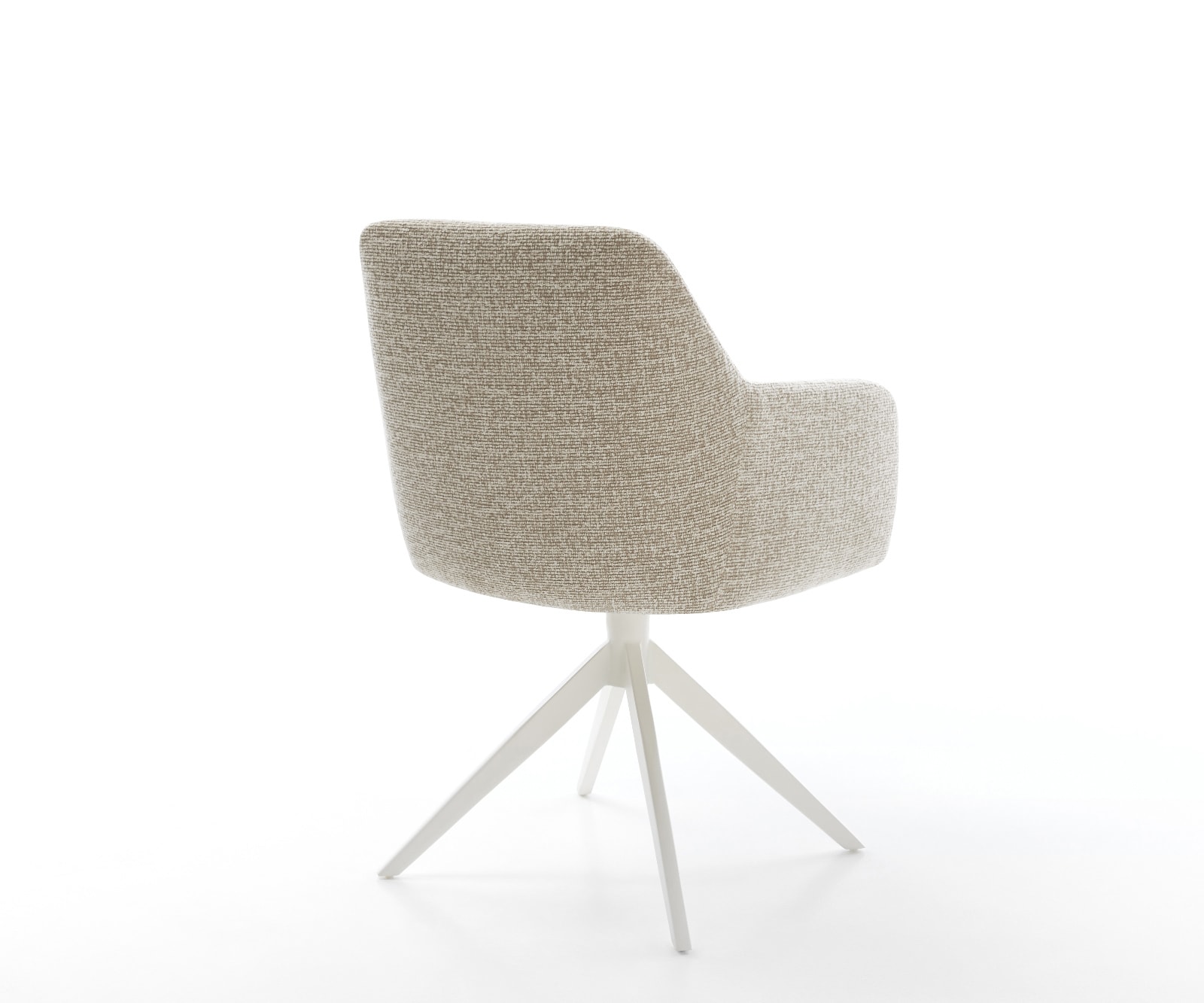 Chaise-pivotante Greg-Flex tissu tissé doux beige pied croisé large blanc pivotement sur 360° fonction bascule resorts ensachés 5