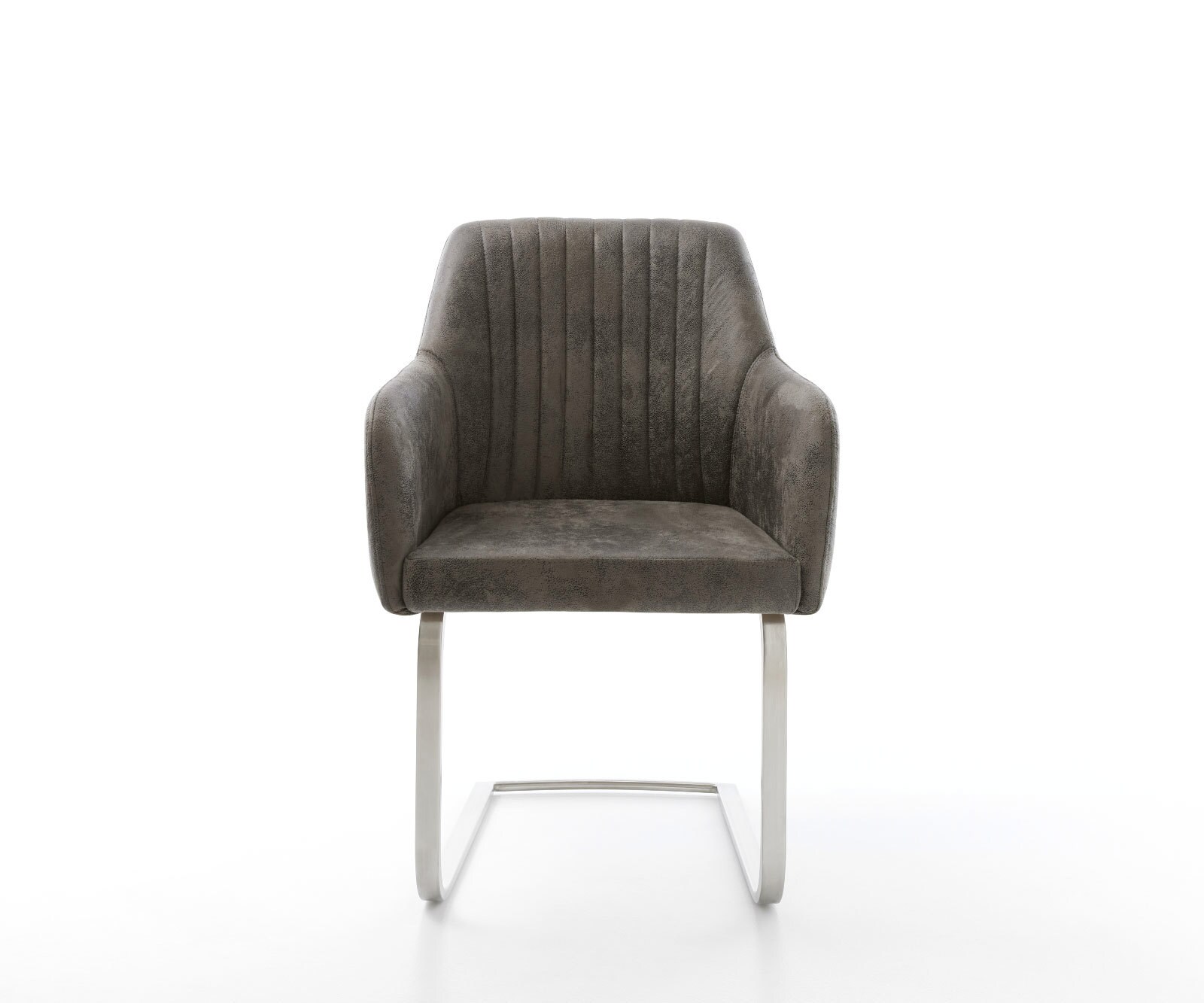 Cantilever Greg-Flex microvelours gris antique pied cantilever plat acier inoxydable brossé ressorts ensachés 1 Cantilever Greg-Flex microvelours gris antique pied cantilever plat acier inoxydable brossé ressorts ensachés 1