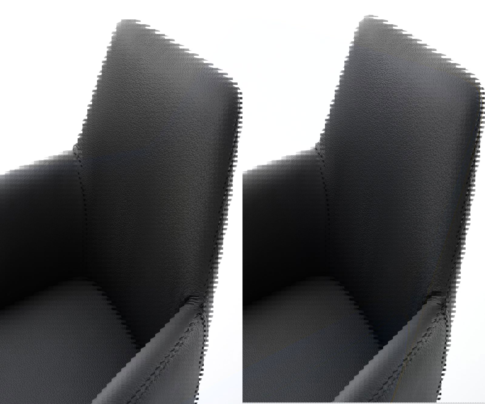 Chaise-pivotante Xana-Flex avec accoudoirs cuir de vache noir pied croisé large aspect titane pivotement sur 360° ressorts ensachés 3 Chaise-pivotante Xana-Flex avec accoudoirs cuir de vache noir pied croisé large aspect titane pivotement sur 360° ressorts ensachés 3