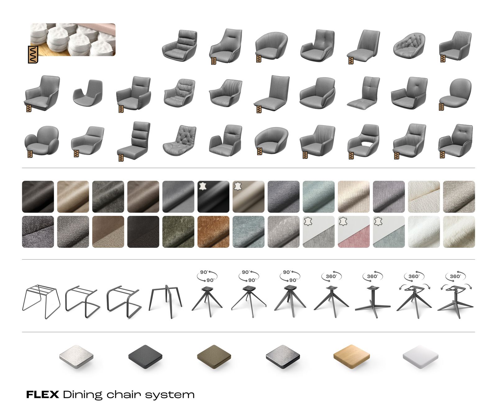 Cantilever Abelia-Flex avec accoudoirs tissu teddy beige pied cantilever plat grafiete 7