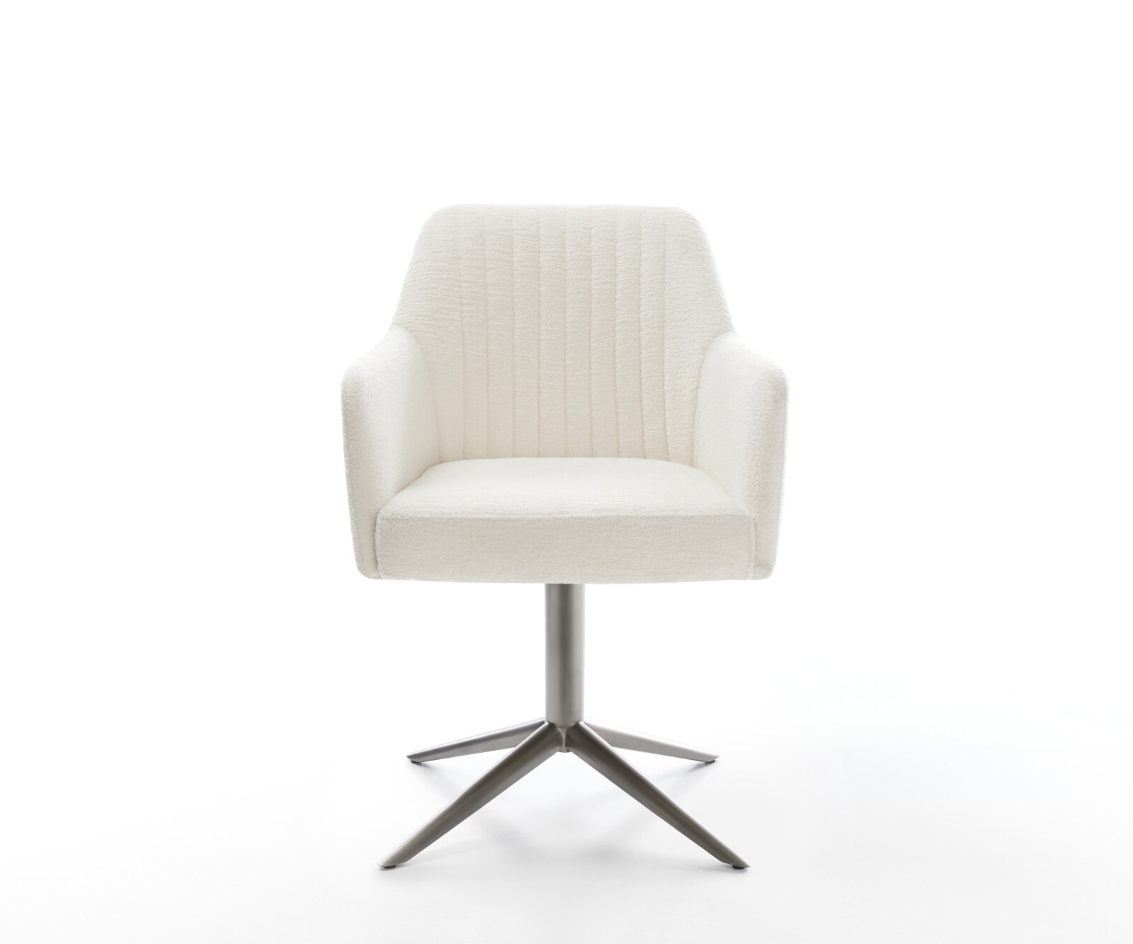 Chaise-pivotante Greg-Flex bouclé doux beige pied de chaise 4 branches grafiete pivotement sur 360° fonction bascule resorts ensachés 2