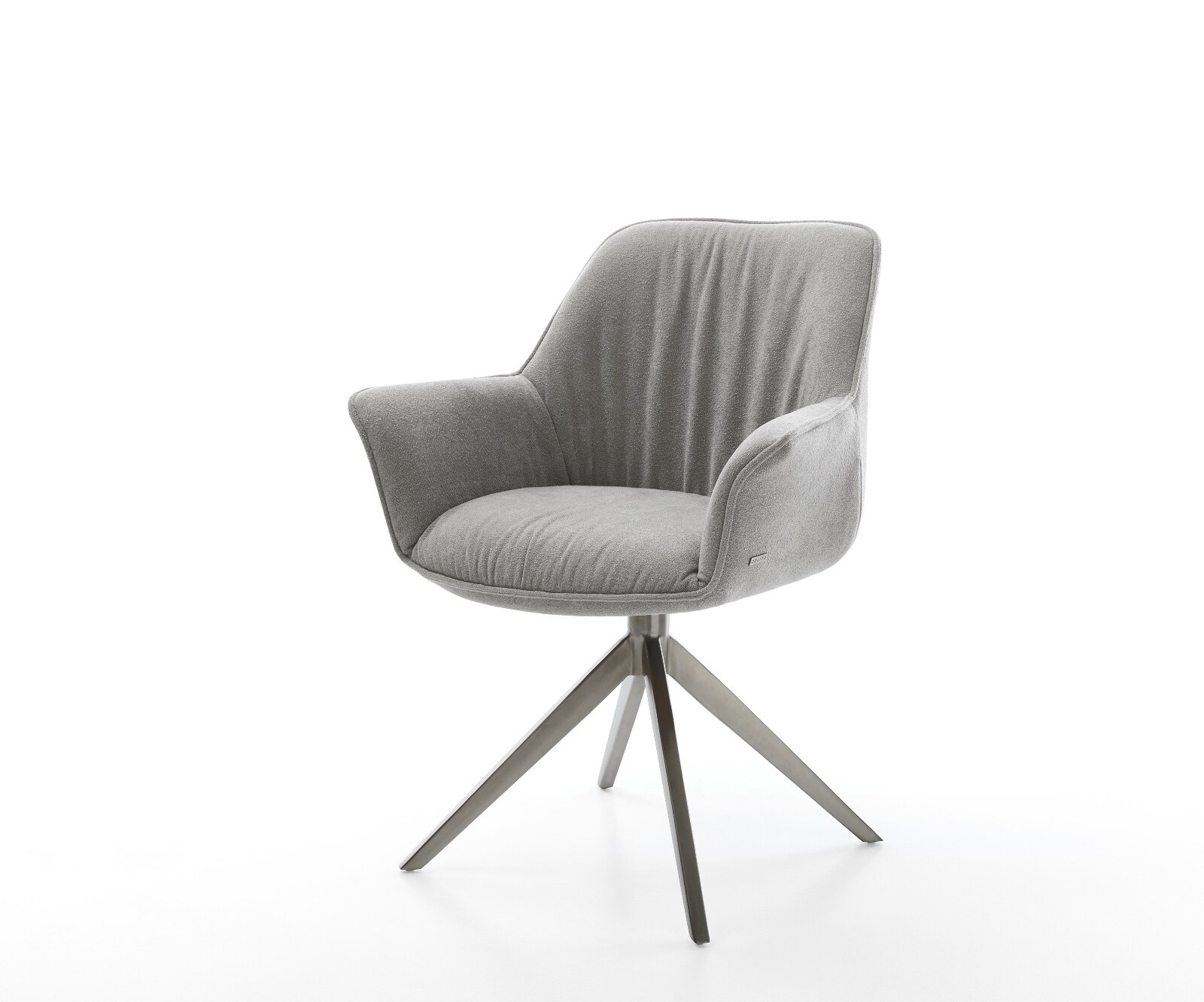 Chaise-pivotante Keila-Flex avec accoudoirs tissu structuré doux gris pied croisé large grafiete pivotement sur 360° fonction bascule 1