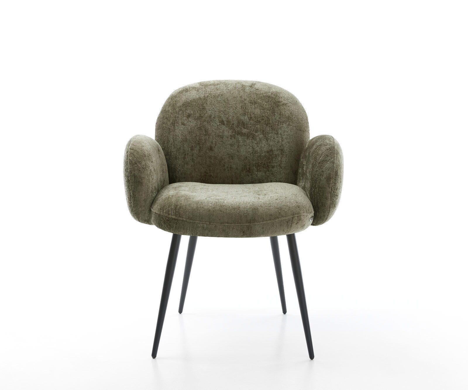 Chaise-de-salle-à-manger Nube-Flex avec accoudoirs chenille olive 4 pieds coniques noir ressorts ensachés 1 Chaise-de-salle-à-manger Nube-Flex avec accoudoirs chenille olive 4 pieds coniques noir ressorts ensachés 1