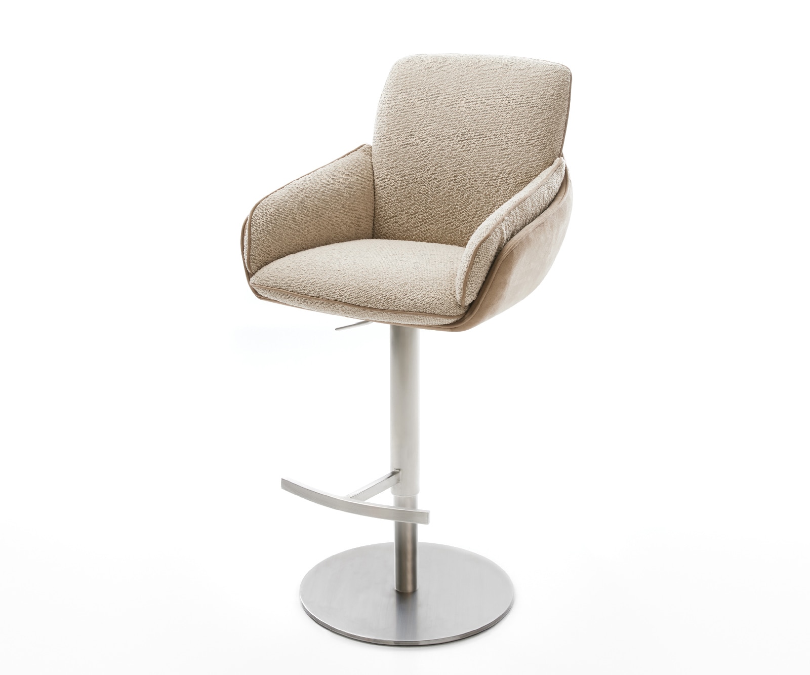 Chaise-de-bar Luan-Flex mélange de matériaux boue pied pivotant réglable en hauteur acier inoxydable pivotant ressorts ensachés 1