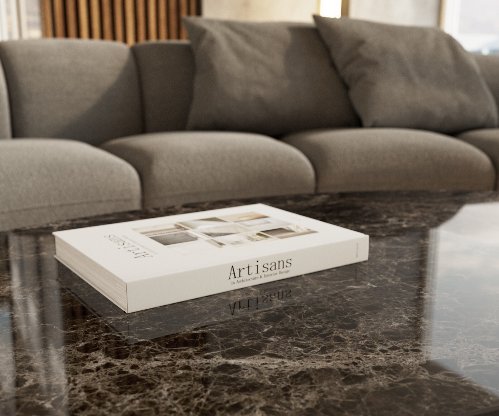 Table basse Edge Oval 140x80 cm céramique Laminam® Emperador Extra Lucidato brun foncé Conis acier inoxydable brossé 5