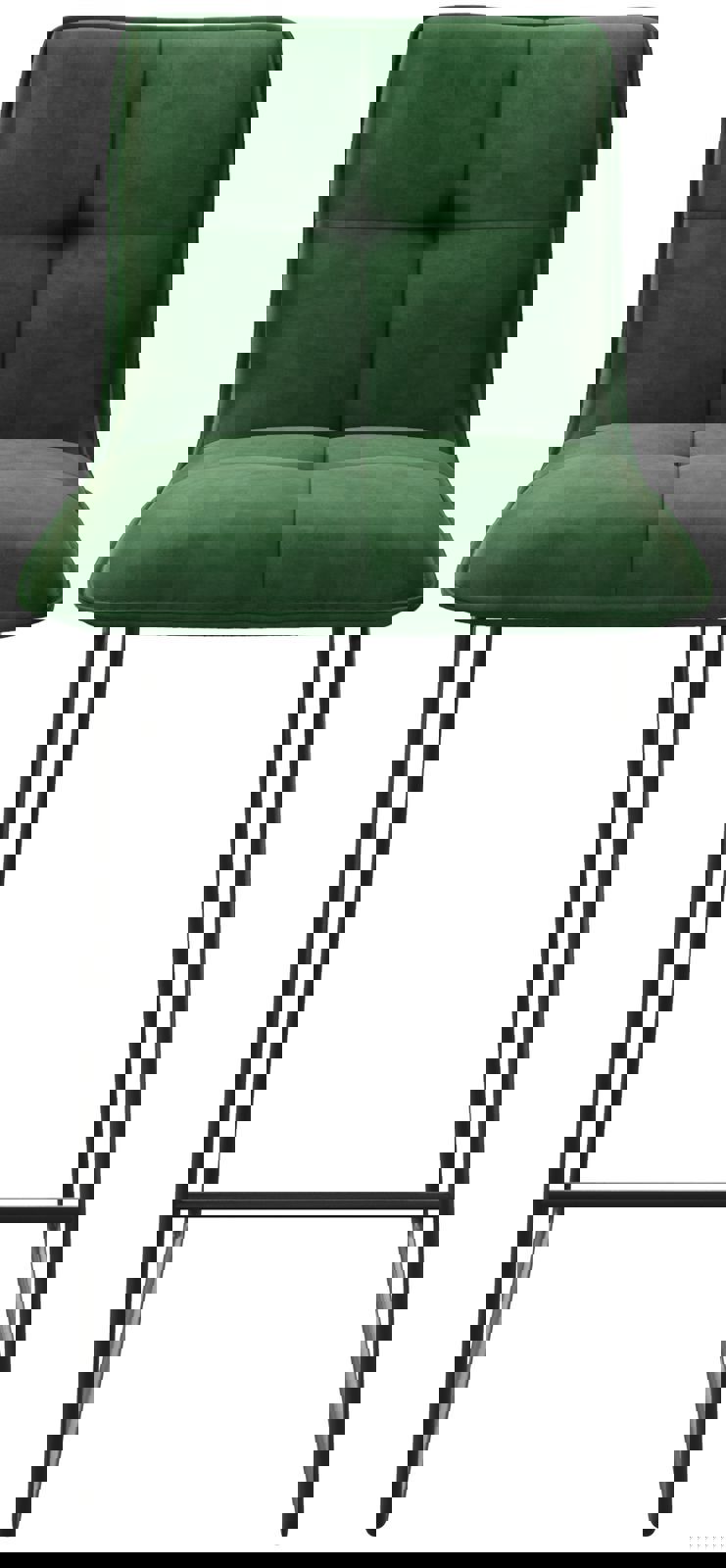 Chaise-de-bar Maddy-Flex velours vert cadre de patins métal 3