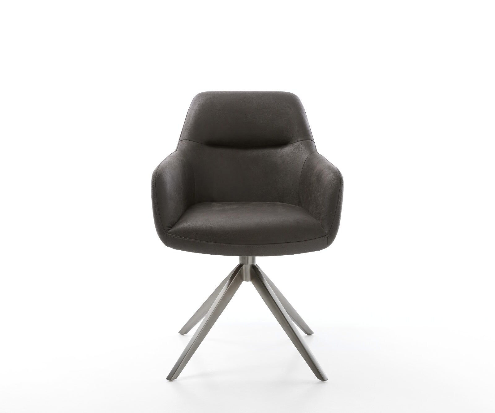 Chaise-pivotante Pejo-Flex microvelours anthracite vintage pied croisé large grafiete pivotement sur 360° fonction bascule ressorts ensachés 1
