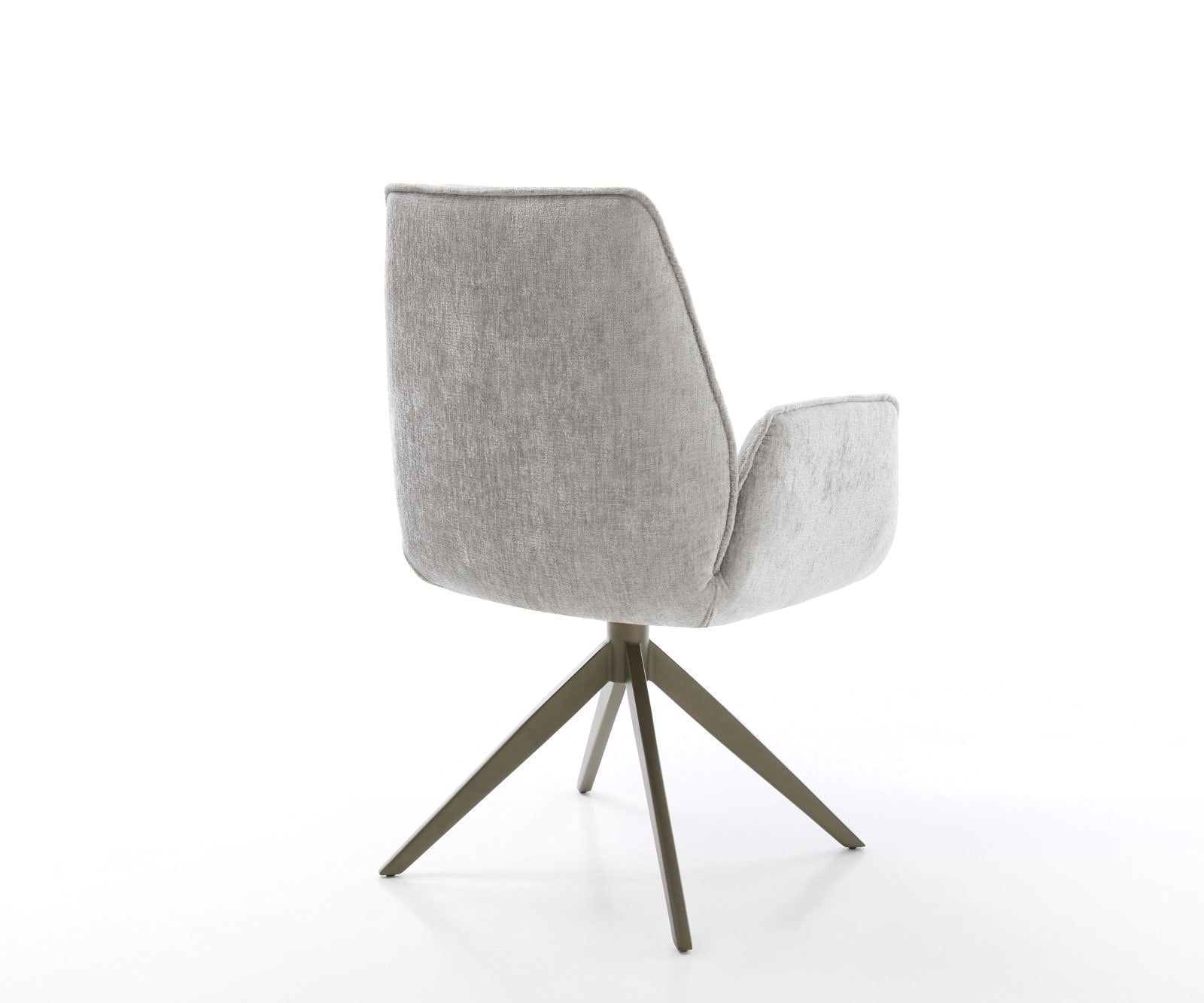 Chaise-pivotante Zoa-Flex chenille gris argenté pied croisé large aspect titane pivotement sur 360° fonction bascule ressorts ensachés 4 Chaise-pivotante Zoa-Flex chenille gris argenté pied croisé large aspect titane pivotement sur 360° fonction bascule ressorts ensachés 4
