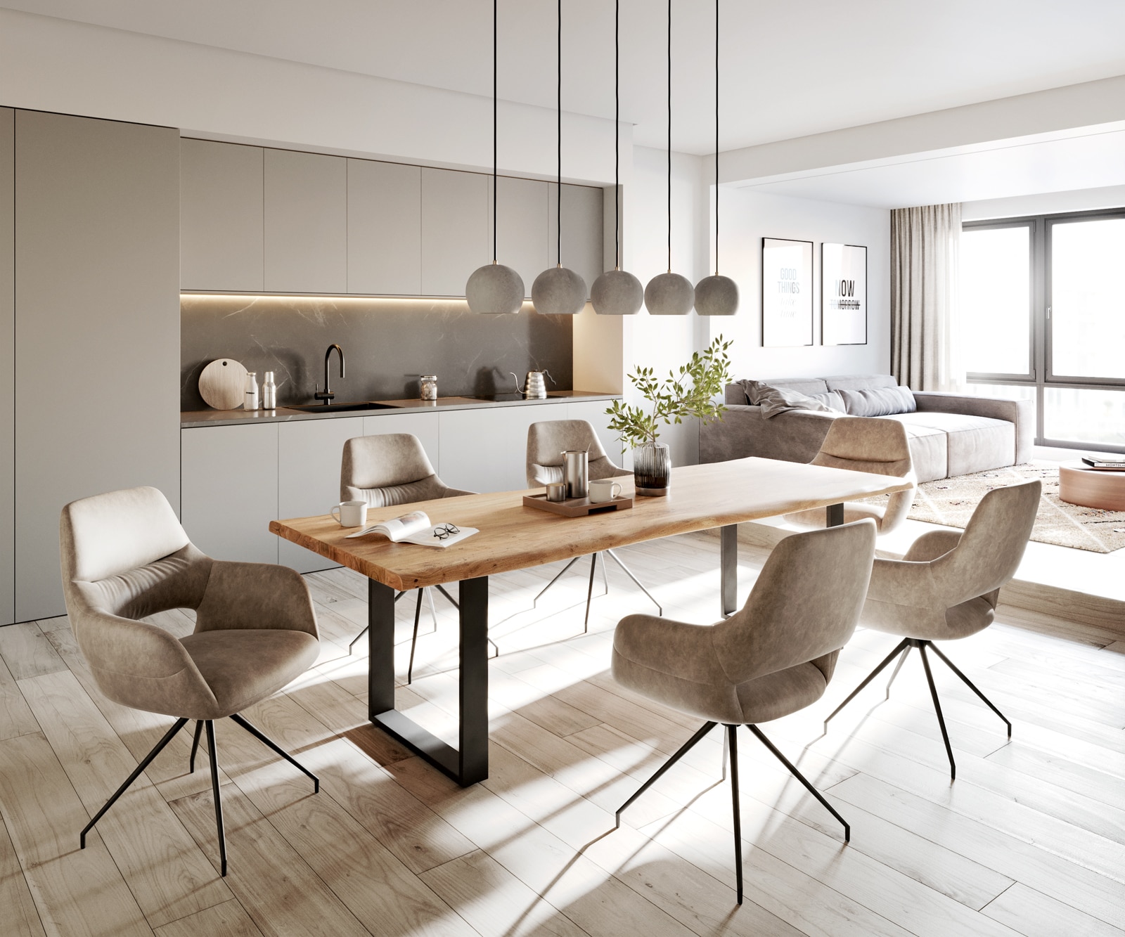 Table de salle à manger Edge 260x100 acacia naturel métal noir Live-Edge 5 Table de salle à manger Edge 260x100 acacia naturel métal noir Live-Edge 5