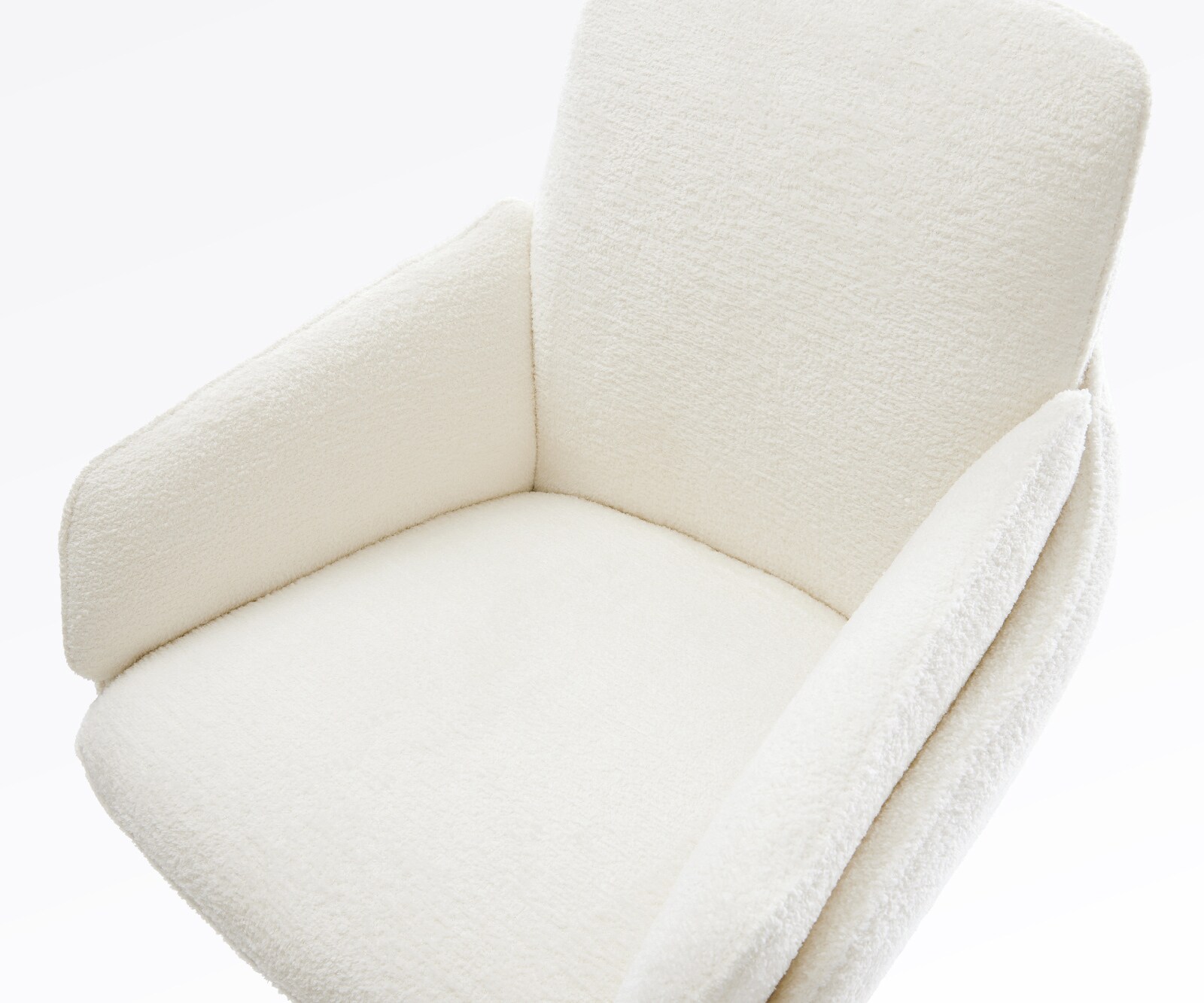 Chaise-de-bar Luan-Flex Bouclé doux Beige Pied trapèze noir Noir 4