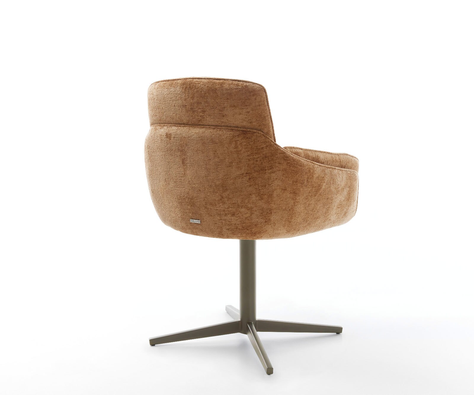 Chaise-pivotante Luan-Flex avec accoudoirs chenille rouille pied de chaise 4 branches aspect titane pivotement sur 360° 4 Chaise-pivotante Luan-Flex avec accoudoirs chenille rouille pied de chaise 4 branches aspect titane pivotement sur 360° 4