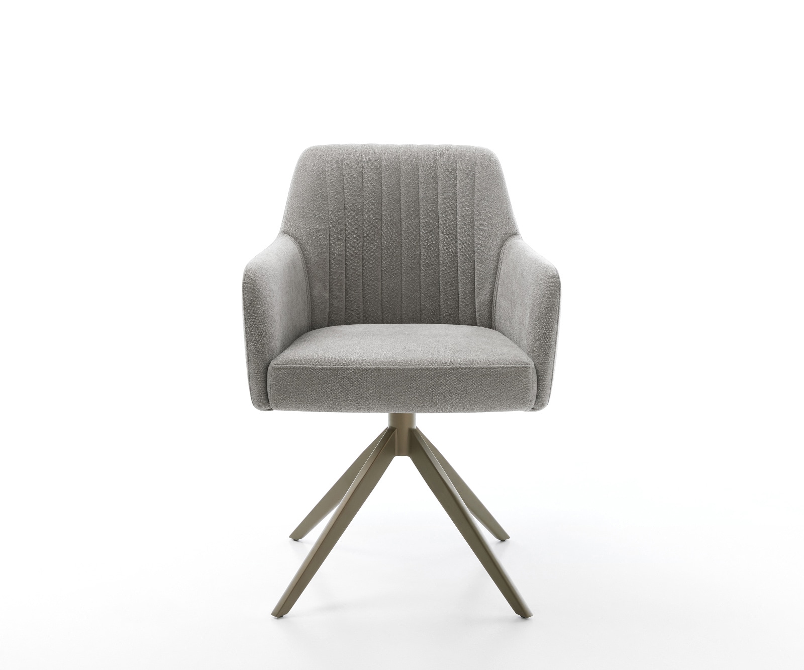 Chaise-pivotante Greg-Flex tissu structuré doux gris pied croisé large aspect titane pivotement sur 360° fonction bascule resorts ensachés 2