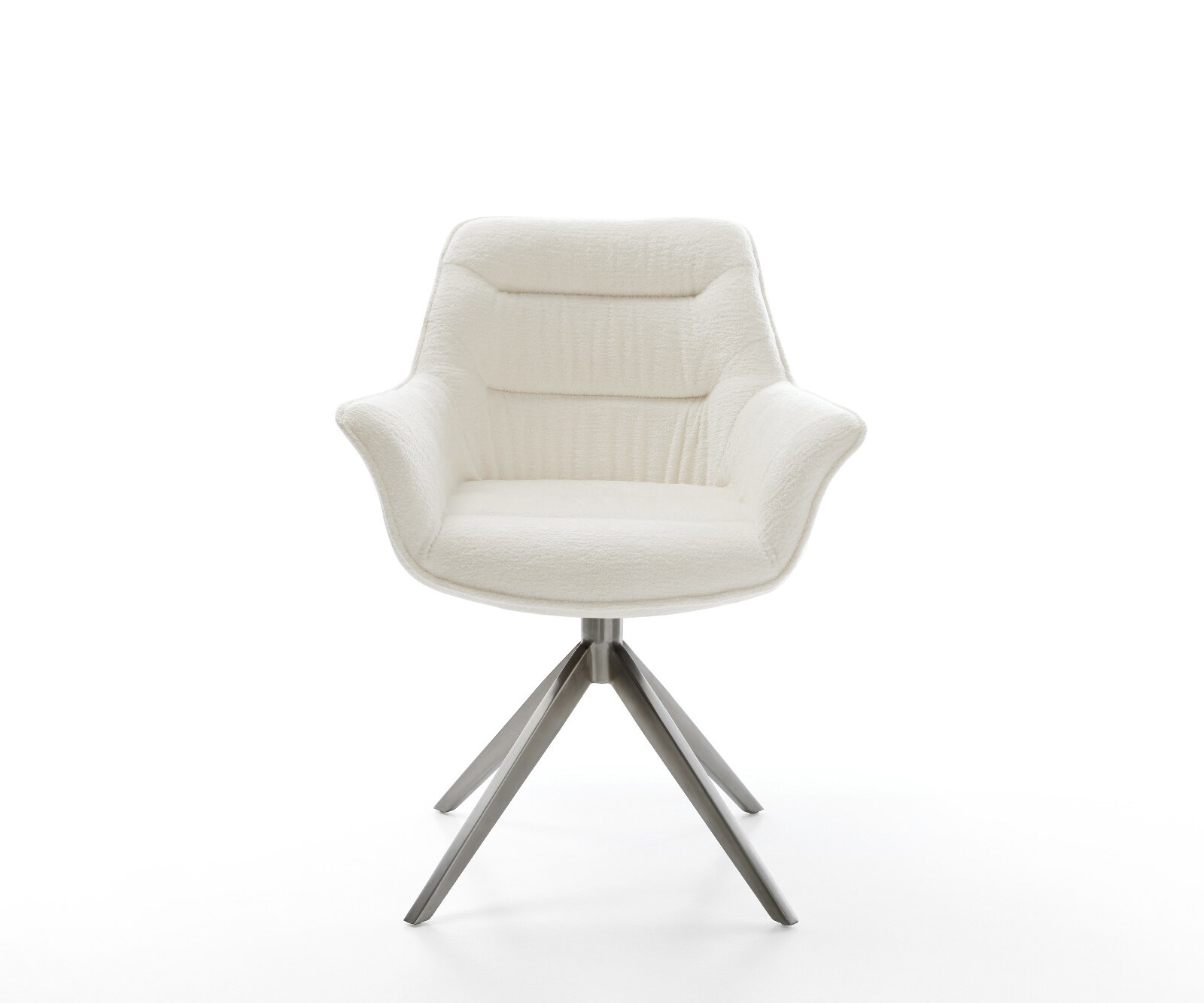 Chaise-pivotante Kaira-Flex bouclé doux beige pied croisé large grafiete pivotement sur 360° fonction bascule 1