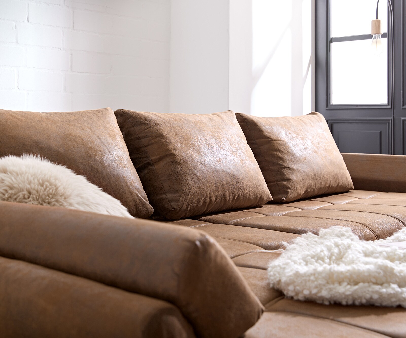 Canapé Loana 275x185 cm marron avec fonction lit 6