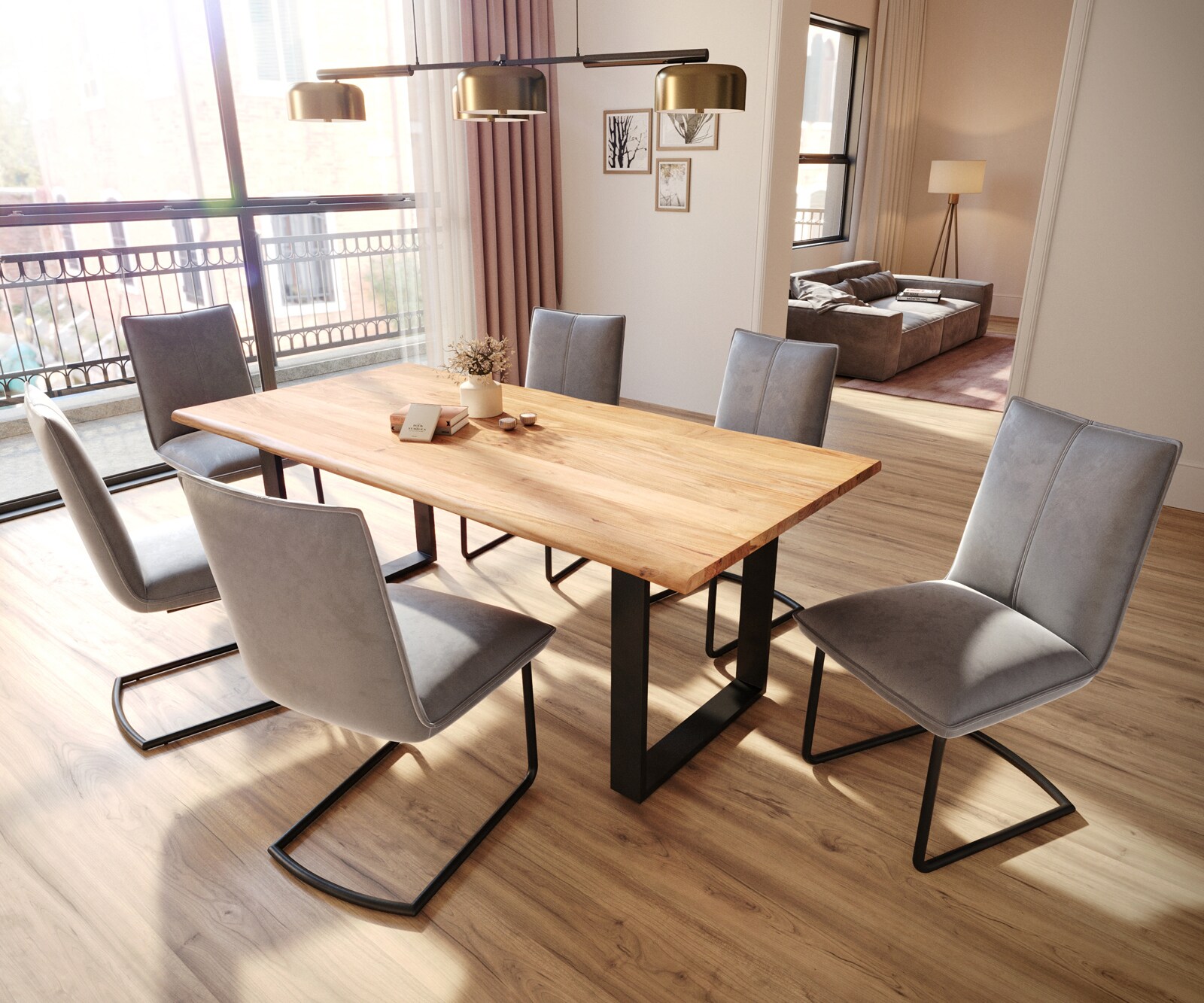 Cantilever Lelio-Flex velours gris pied cantilever rond noir ressorts ensachés 3 Cantilever Lelio-Flex velours gris pied cantilever rond noir ressorts ensachés 3