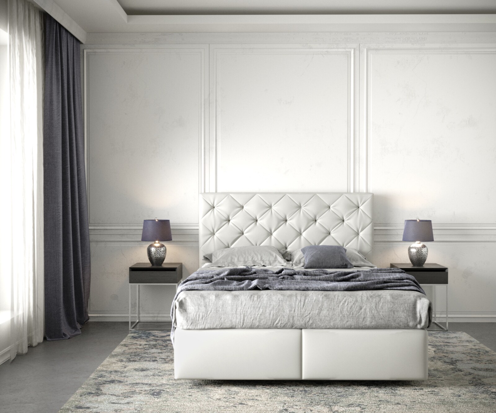 Lit à sommier tapissier Dream-Great 140x200 Cuir synthétique Weiß 1