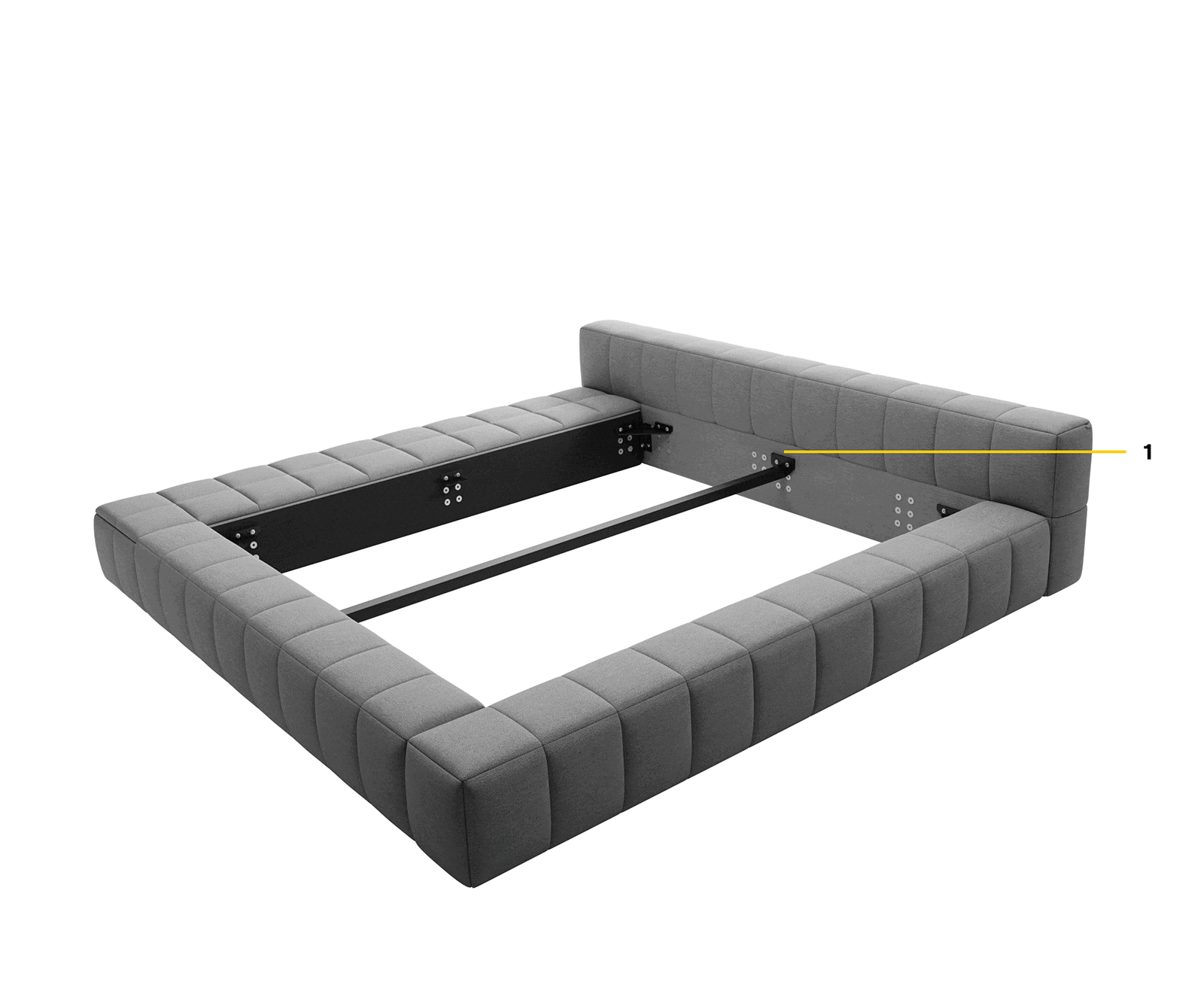 Sommier-rembourré Espazio 140x200 cm Bouclé gris argenté avec espace de rangement 8