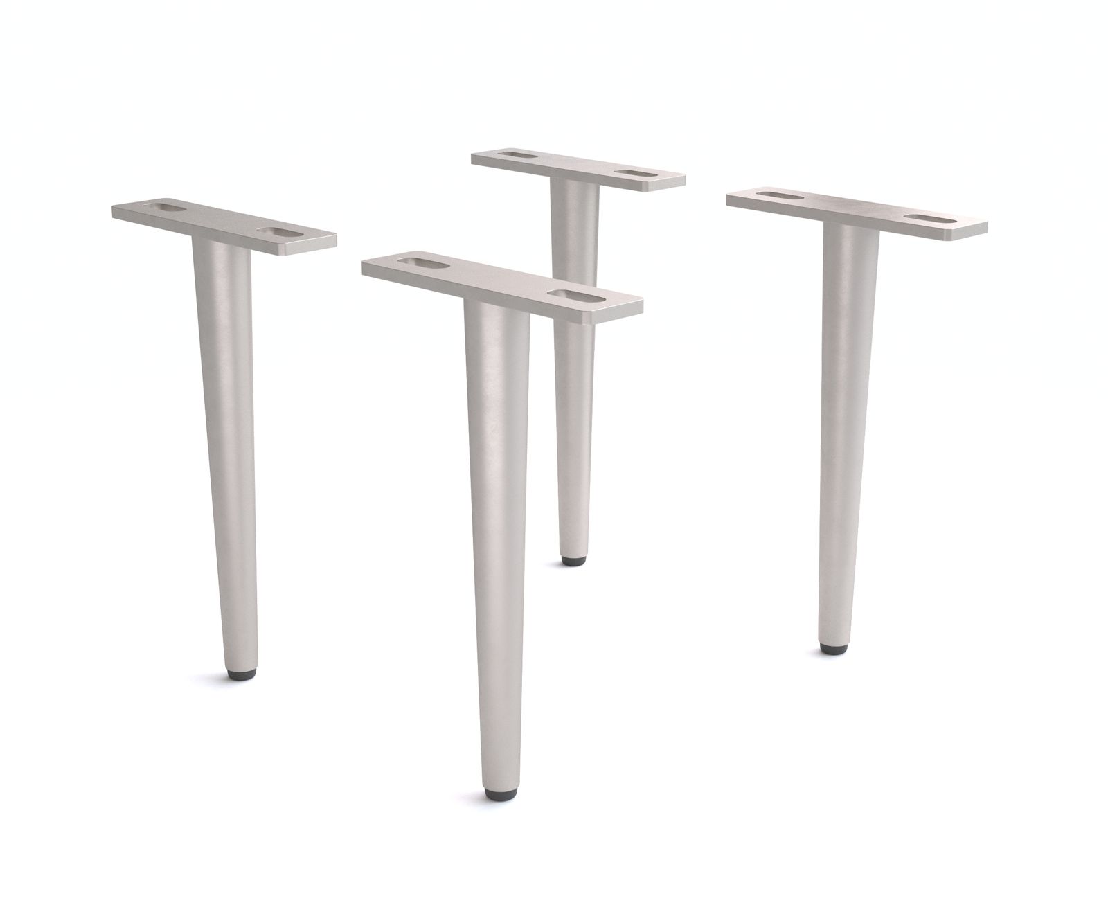 Pied Metropolitan 20 cm métal argenté pour meuble à caisson Metropolitan (jeu de 4))