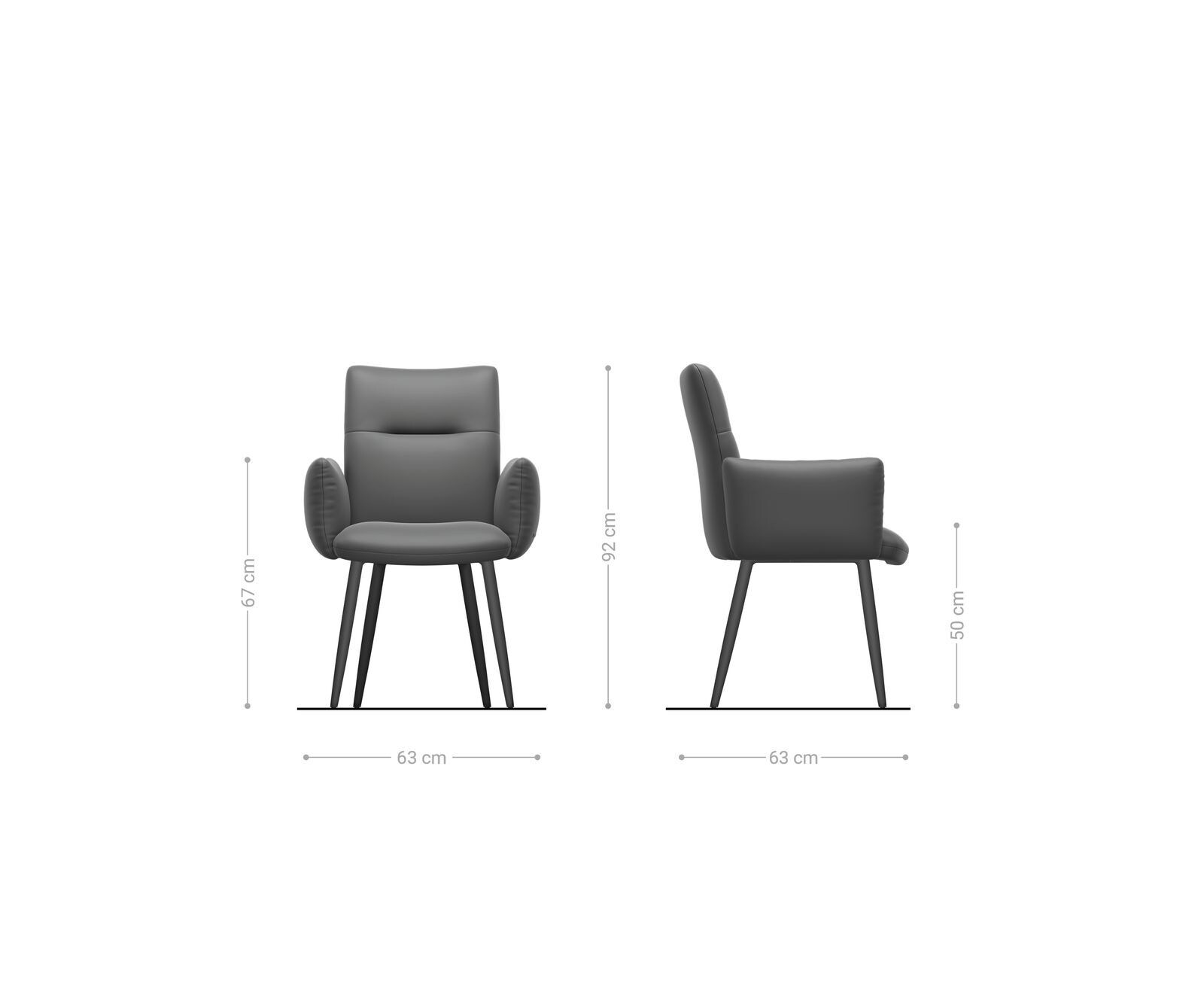 Chaise-de-salle-à-manger Jova-Flex avec accoudoirs bouclé blanc 4 pieds coniques noir ressorts ensachés 6