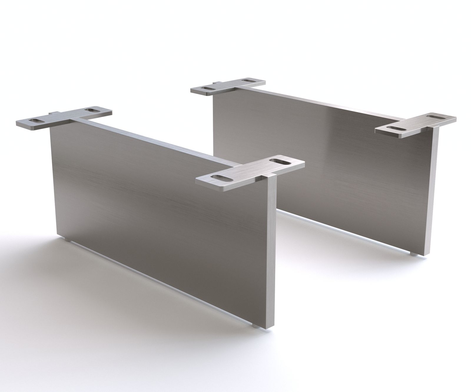 Pied-aspect-flottant 15 cm inox brossé pour meubles à caisson de profondeur 40 cm (set de 2)