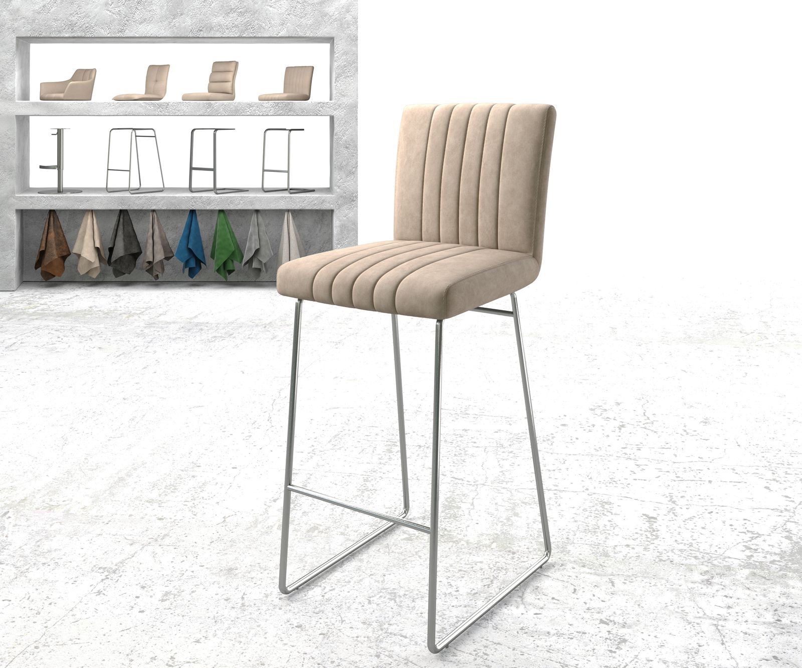 Chaise-de-bar Luiga-Flex chaise rembourrée 6