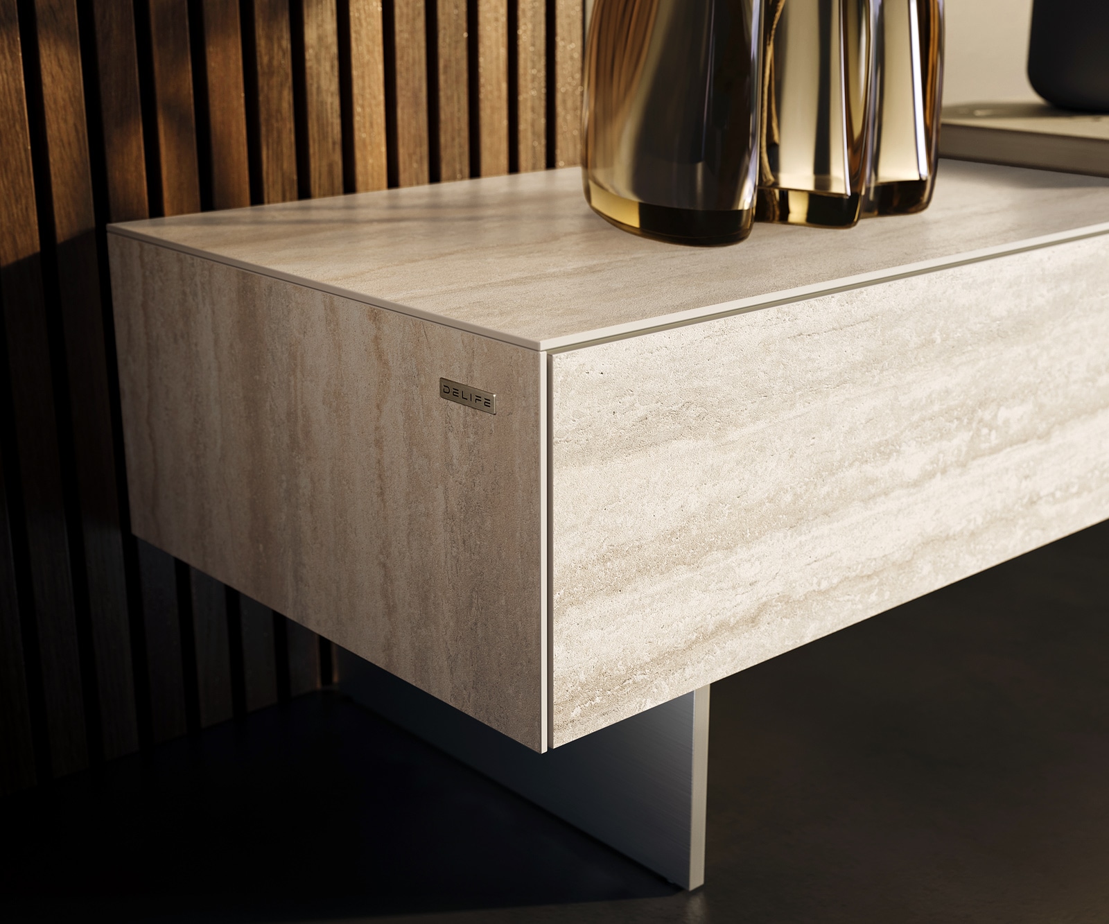 Meuble-TV Cuor 200 cm Céramique Laminam® Travertino Bianco Crème-blanc 1 Clapet 1 Tiroir Pied optique flottant Ancier inoxydable 6 Meuble-TV Cuor 200 cm Céramique Laminam® Travertino Bianco Crème-blanc 1 Clapet 1 Tiroir Pied optique flottant Ancier inoxydable 6