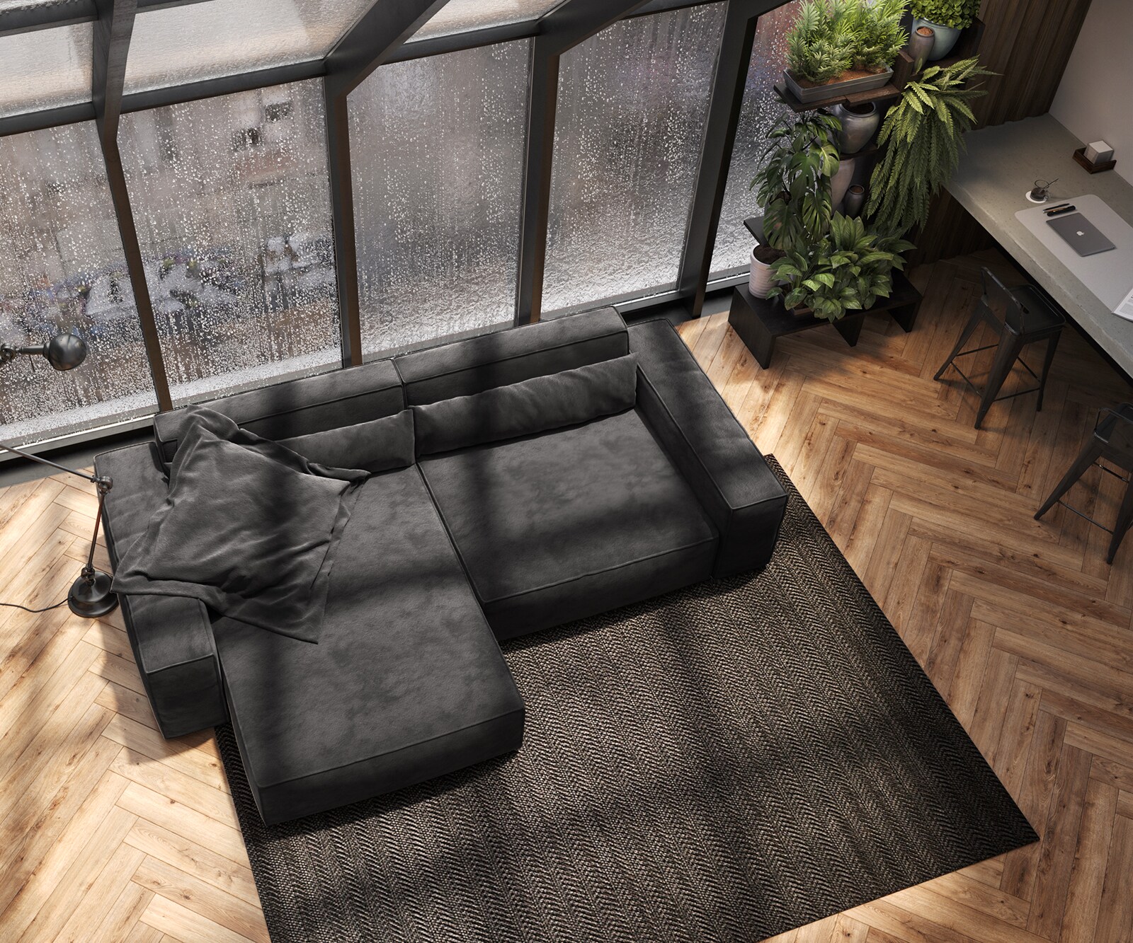 Canapé d'angle Sirpio XL 270x170 cm Microfibre Noir Recamiere variable 3