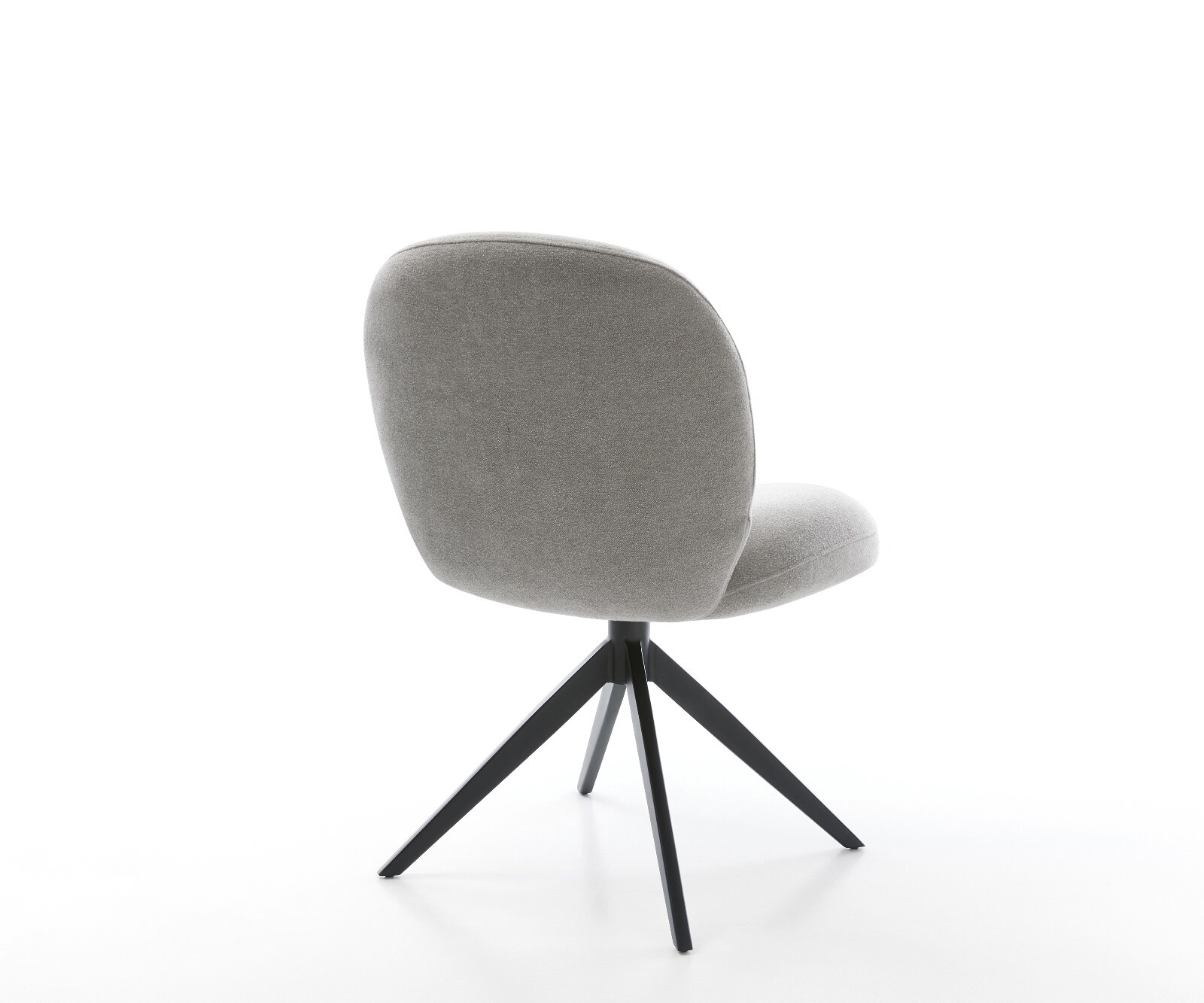 Chaise-pivotante Nube-Flex tissu structuré doux gris pied croisé large noir pivotement sur 360° fonction bascule resorts ensachés 5