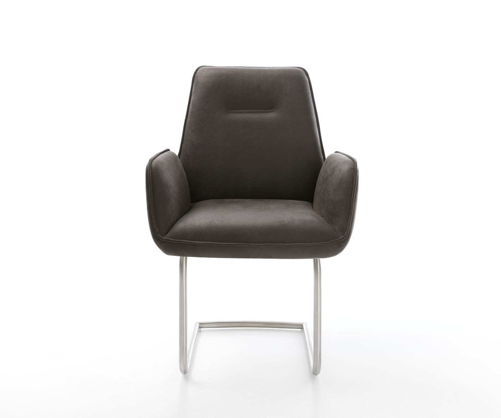 Cantilever Zoa-Flex microvelours anthracite vintage pied cantilever rond acier inoxydable brossé ressorts ensachés 1 Cantilever Zoa-Flex microvelours anthracite vintage pied cantilever rond acier inoxydable brossé ressorts ensachés 1