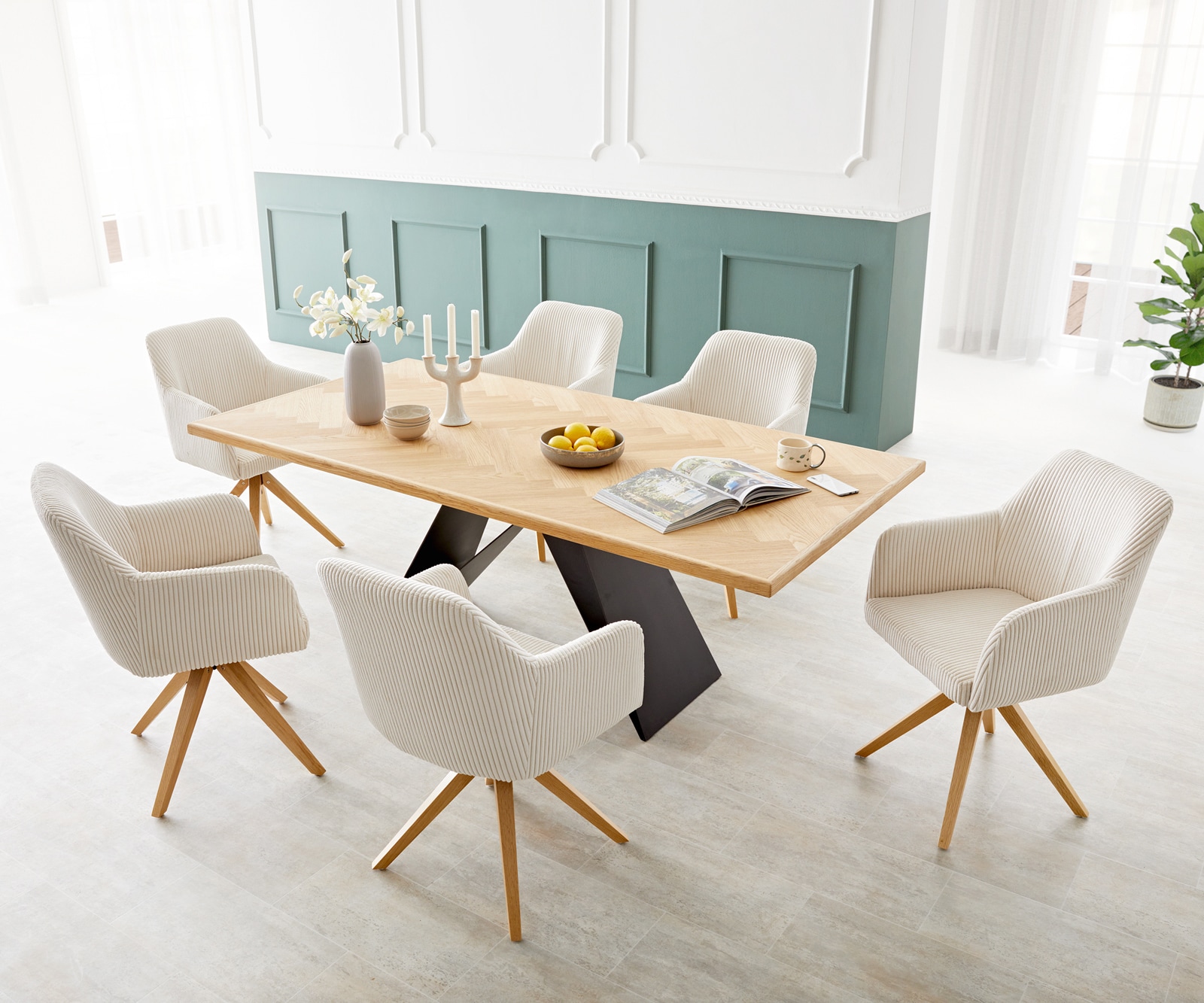 Chaise-de-salle-à-manger Greg-Flex côtelé beige vintage pied en bois angulaire naturel ressorts ensachés 3 Chaise-de-salle-à-manger Greg-Flex côtelé beige vintage pied en bois angulaire naturel ressorts ensachés 3