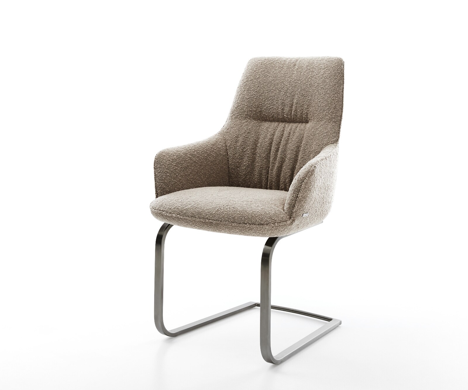Cantilever Zelia-Flex avec accoudoirs bouclé boue pied cantilever plat grafiete ressorts ensachés