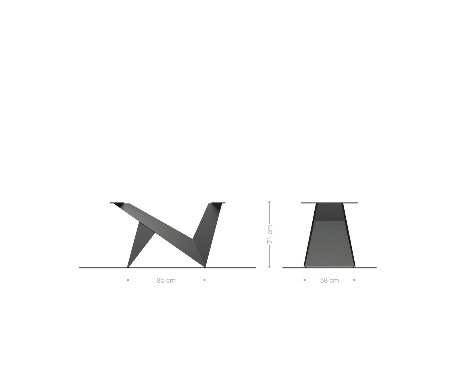 Pieds-de-table Origami Metallic Doré 3