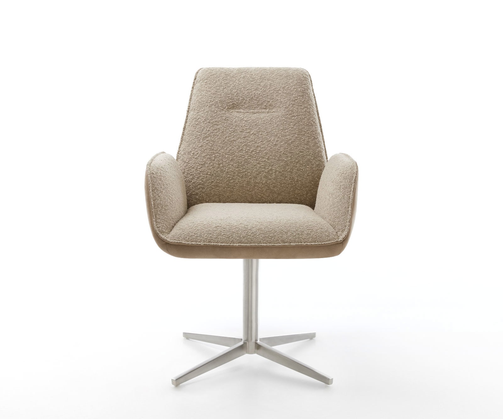 Chaise-pivotante Zoa-Flex tissu mixte couleur boue pied de chaise 4 branches acier inoxydable brossé pivotement sur 360° ressorts ensachés 1 Chaise-pivotante Zoa-Flex tissu mixte couleur boue pied de chaise 4 branches acier inoxydable brossé pivotement sur 360° ressorts ensachés 1
